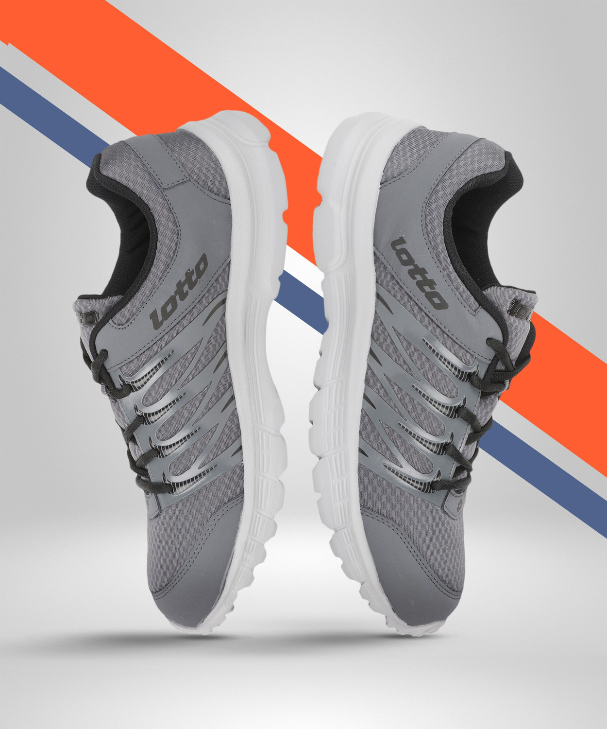 Image of LOTTO Adriano Grey /Black RUNNING SHOES For MEN 8 Running Shoe For Men