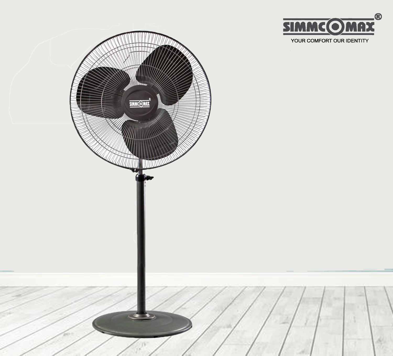 Image of SIMMCOMAX Wind Storm 500 mm Farata 3 Blade Pedestal Fan with 1 Year Warranty Ultra High Speed 500 mm Pedestal Fan