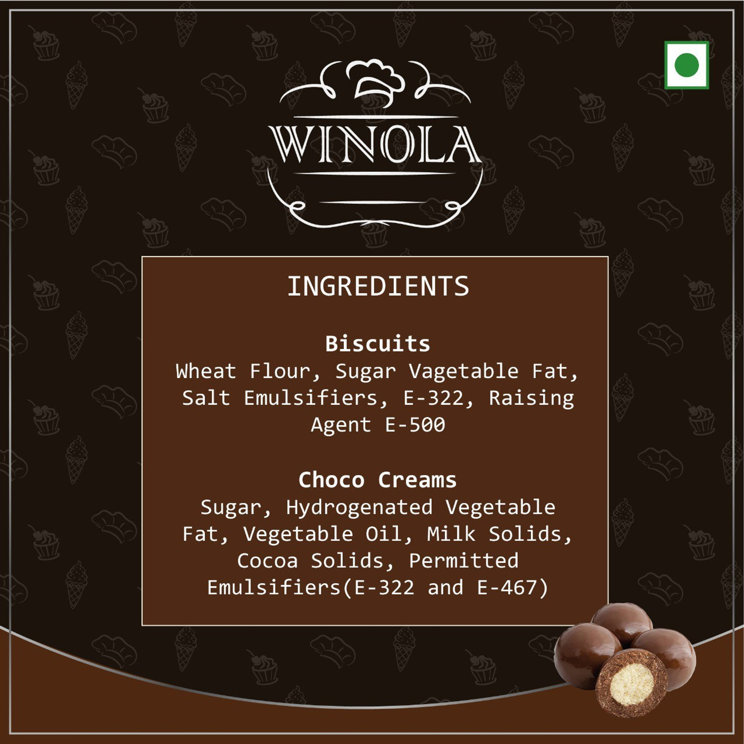 Image of Winola Milk Choco Biscuit Balls- Chocolate Munchies, Chocolate Balls (1 kg) Crackles