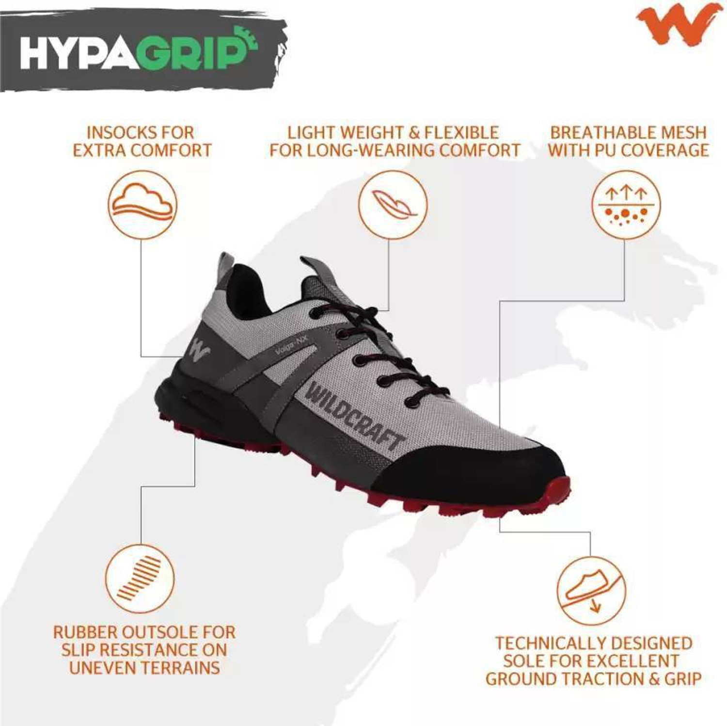 Wildcraft Volga NX Hiking & Trekking Shoes For Men (Multicolor) Price