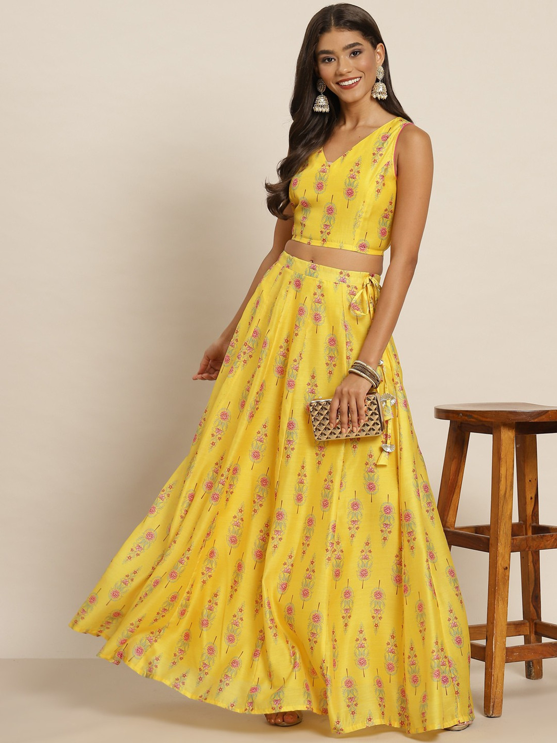 Shae By Sassafras Women Ethnic Top Skirt Set