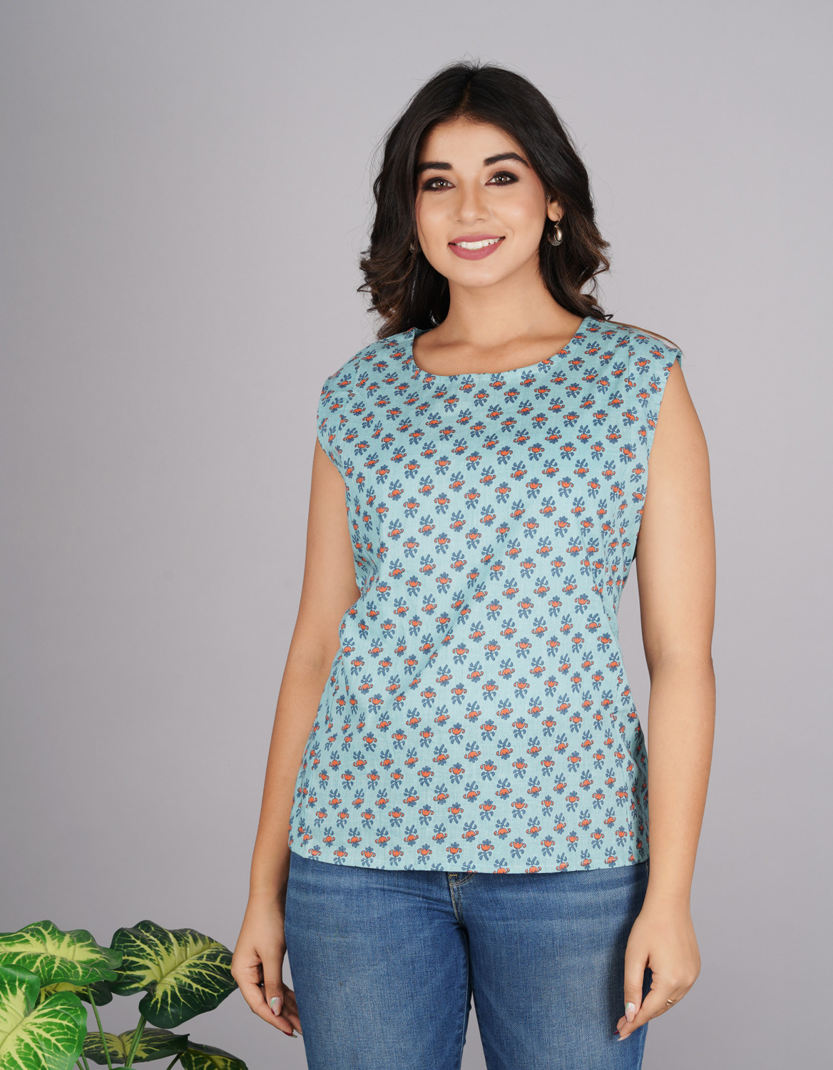 Image of Bachuu Casual Printed Women Light Green Top