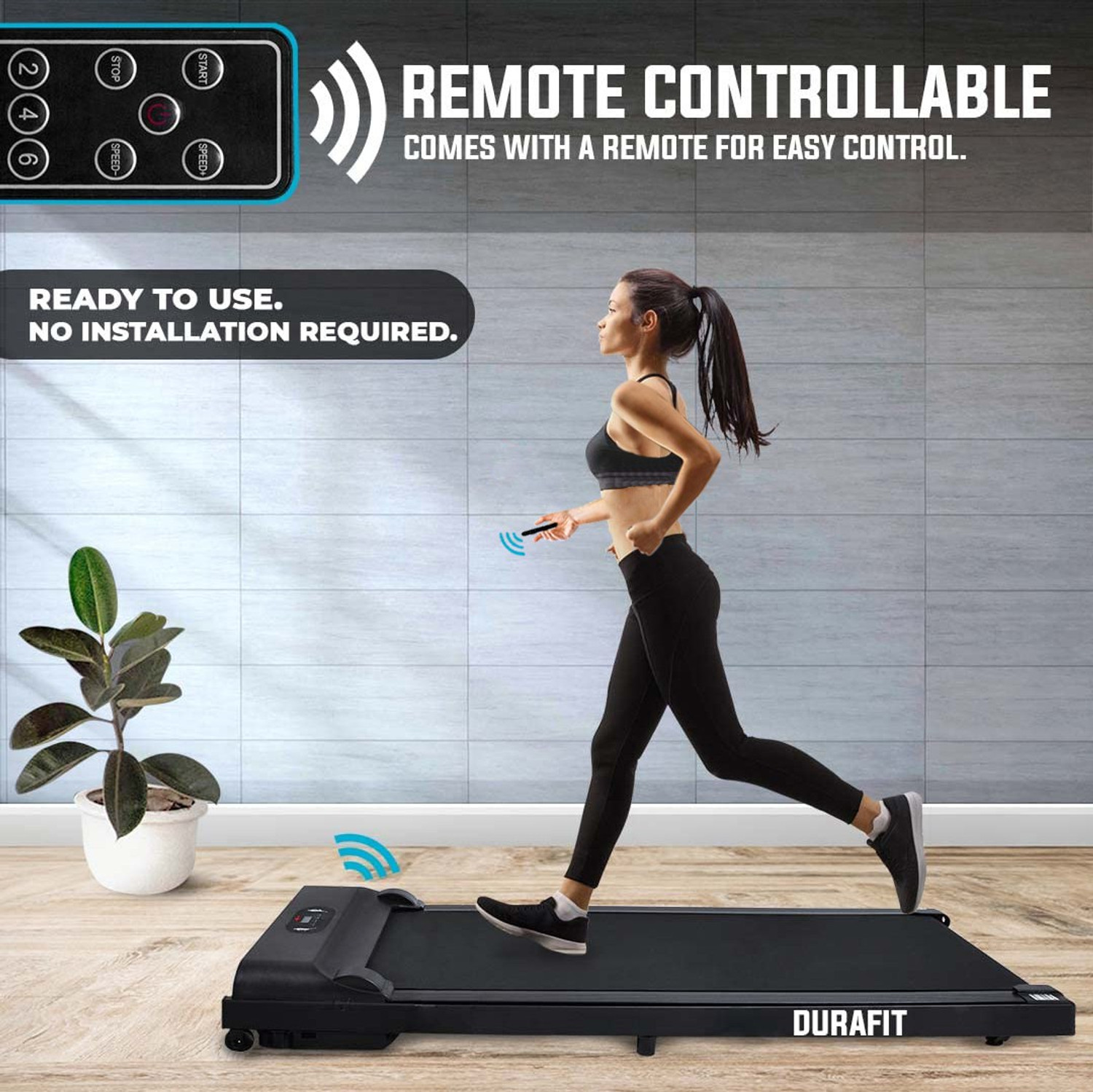 Image of Durafit Compact Lite 2.5HP Peak BLDC with Remote control Walkpad| Underdesk Home Use Treadmill (Max Weight:120 kg)