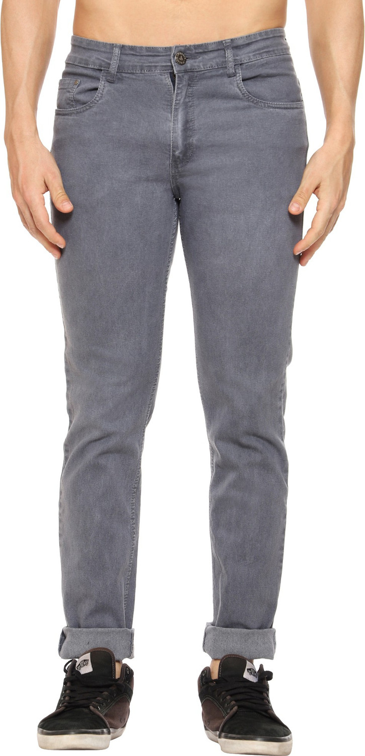 Image of JUST BLACK Men Regular Mid Rise Grey Jeans