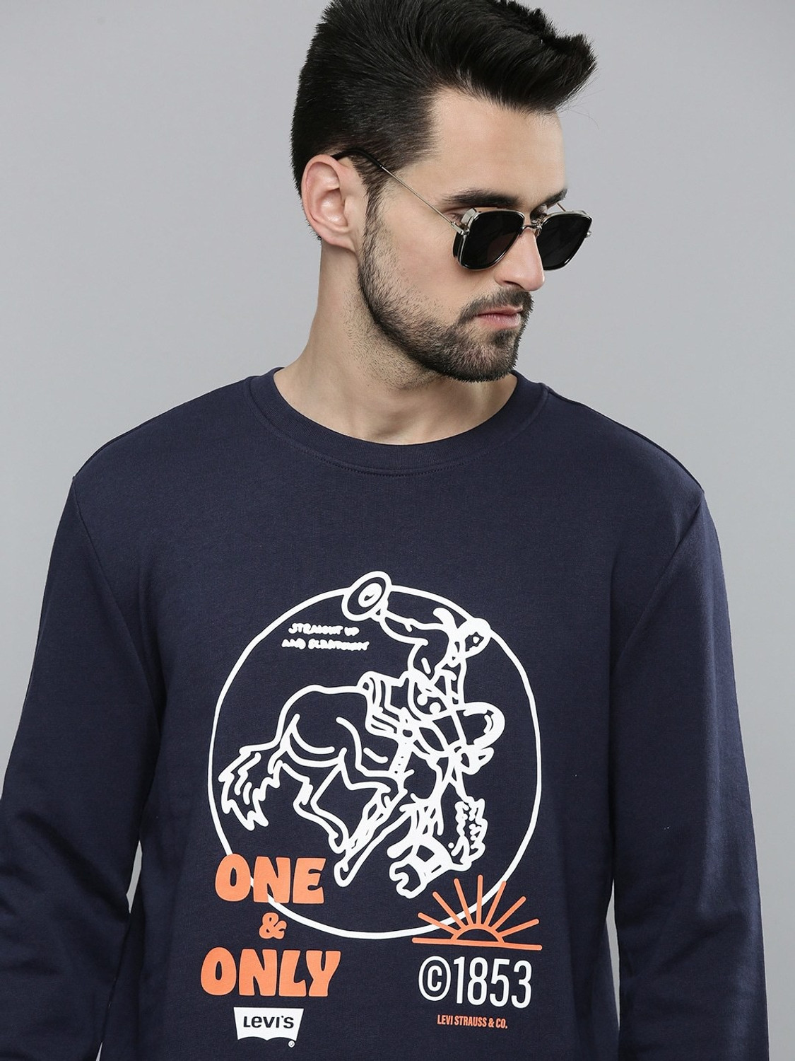LEVI S Full Sleeve Graphic Print Men Sweatshirt Price History