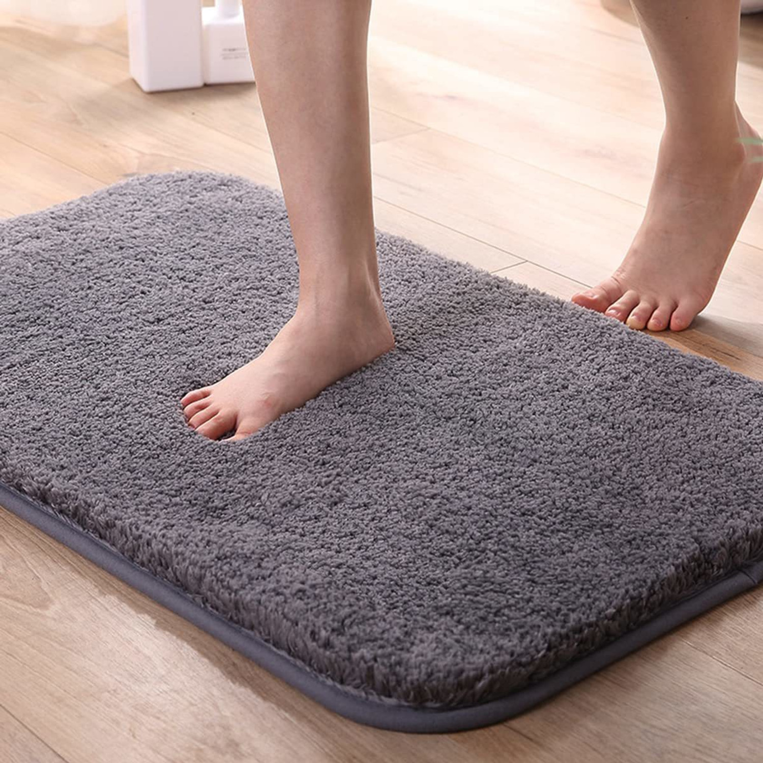 Image of HomeStore-YEP Microfiber Door Mat (Dark Grey, Pack of 2, Medium)