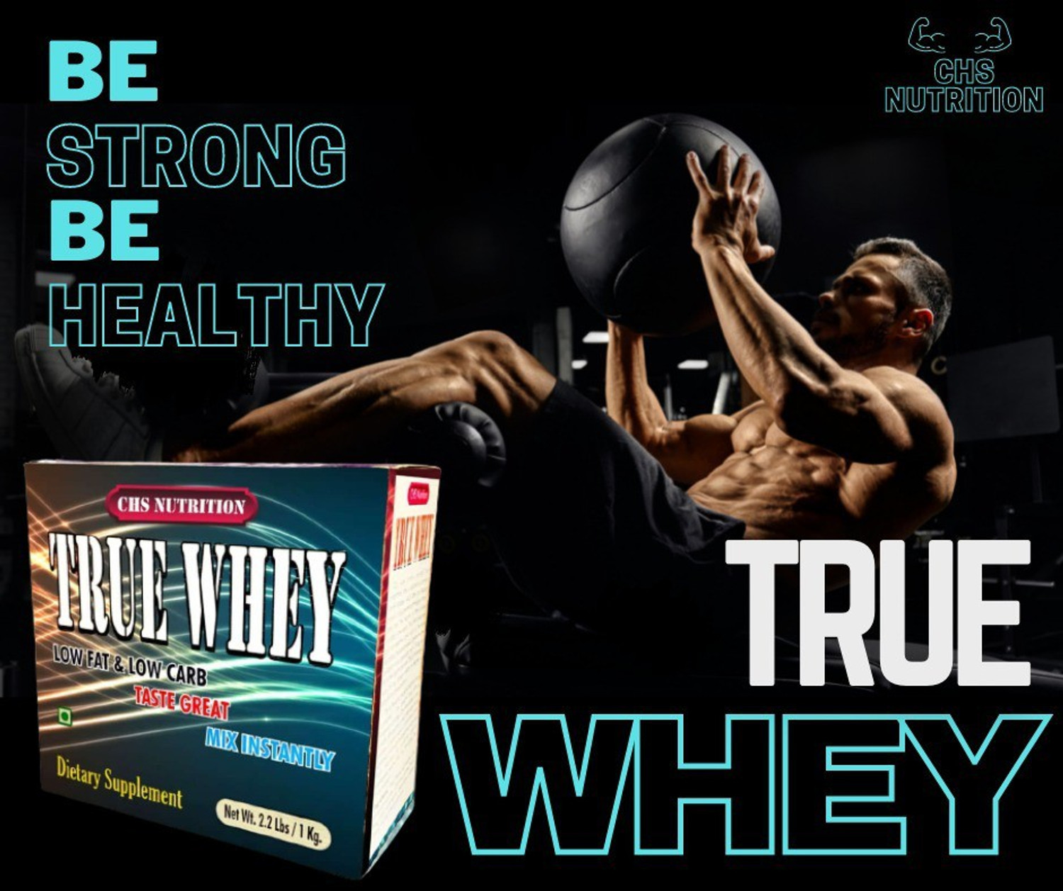Image of CHS nutrition True Whey 1 KG (Muscle gaining whey protein conc. & isolate) Whey Protein
