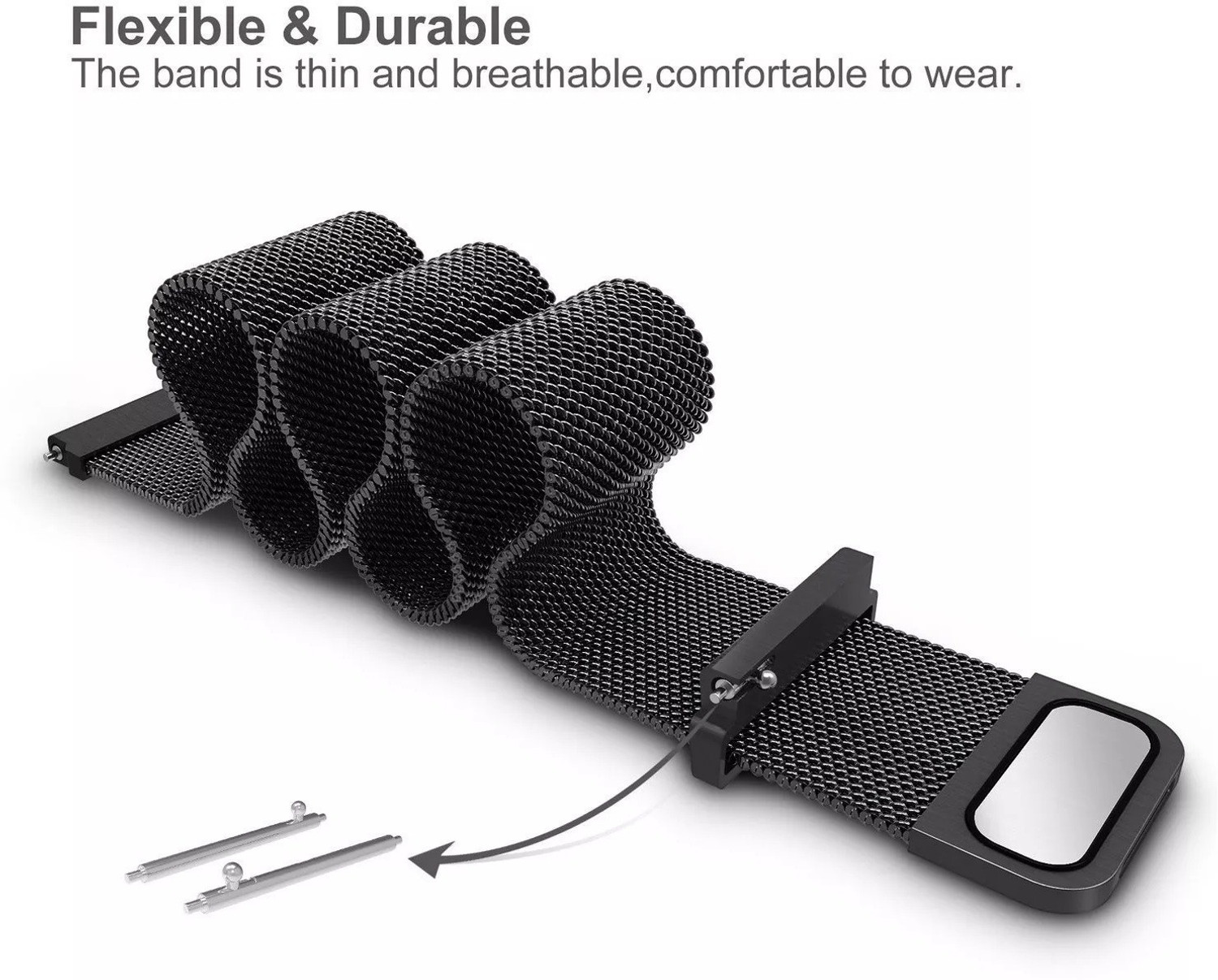 Image of AOnes Magnetic Loop Watch Strap for Ambrane Wise Eon Smart Watch Strap