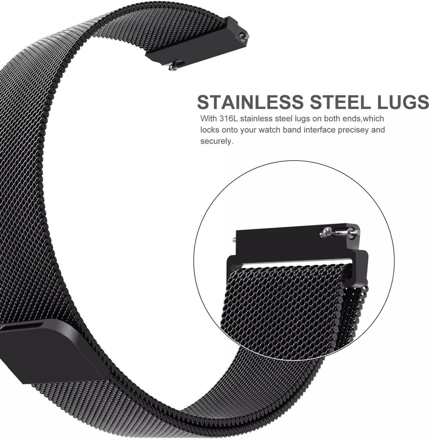 Image of AOnes Magnetic Loop Watch Strap for Ambrane Wise Eon Smart Watch Strap