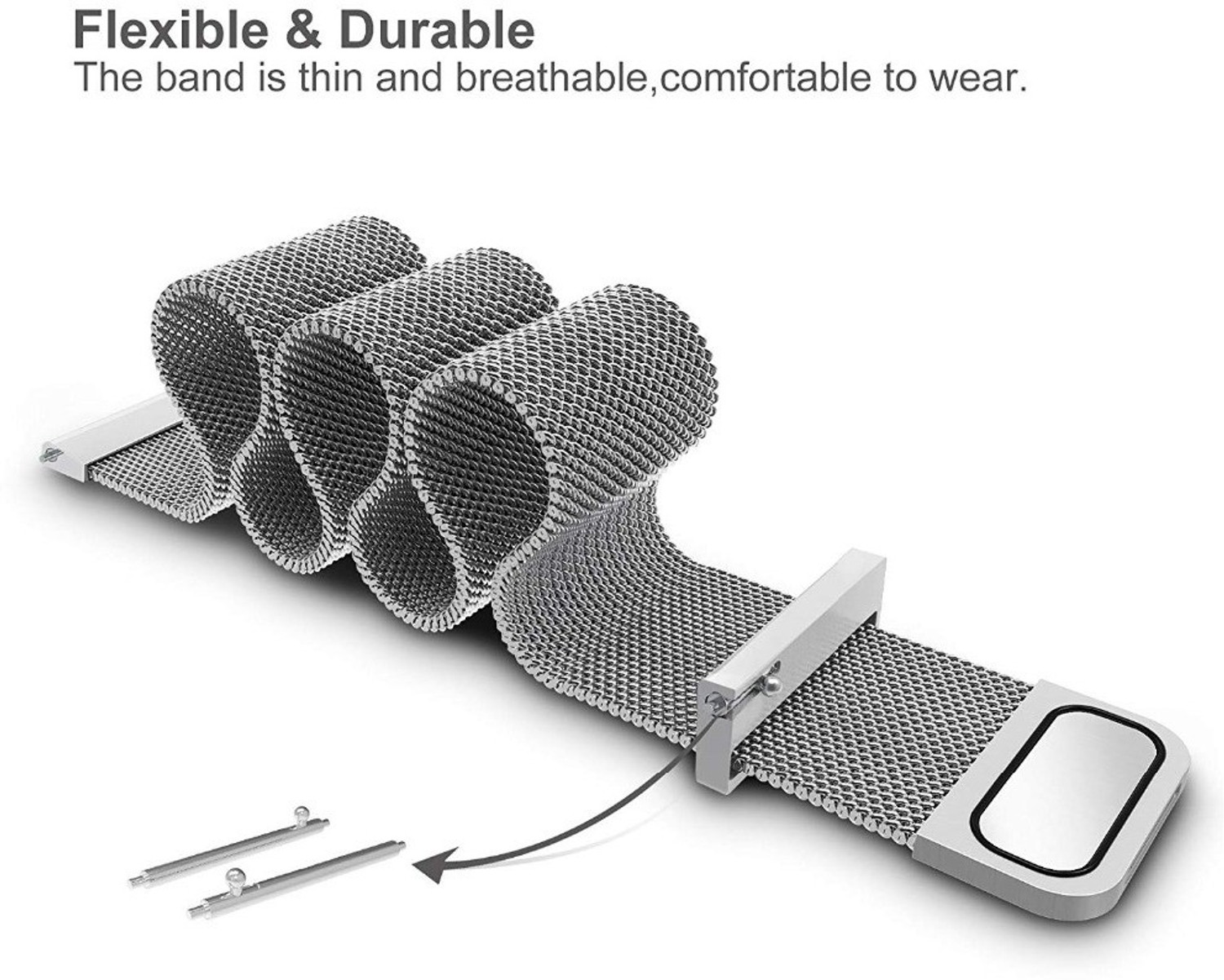 Image of AOnes Magnetic Loop Watch Strap for Ambrane Wise Eon Smart Watch Strap