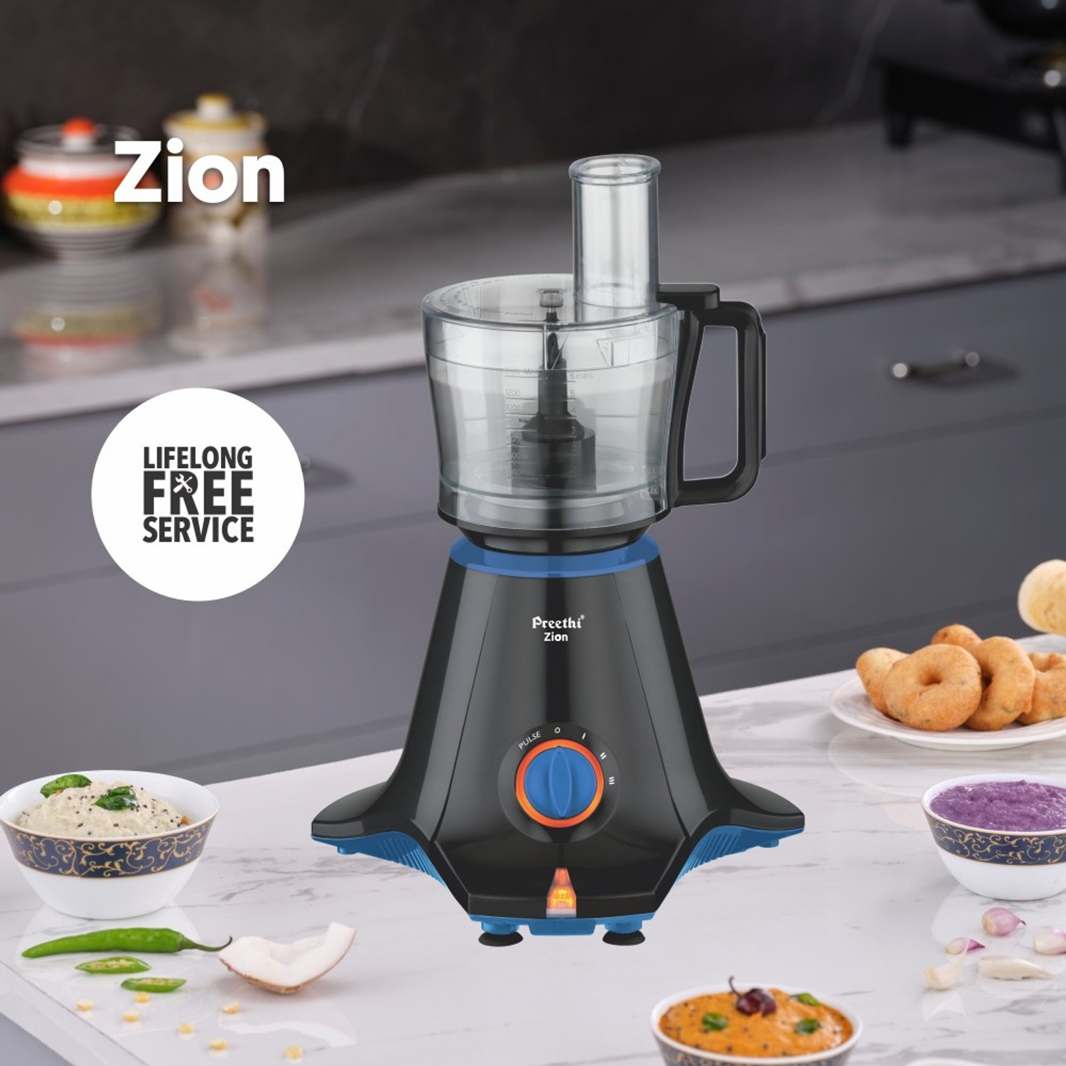 Image of Preethi Zion 750 W Juicer Mixer Grinder