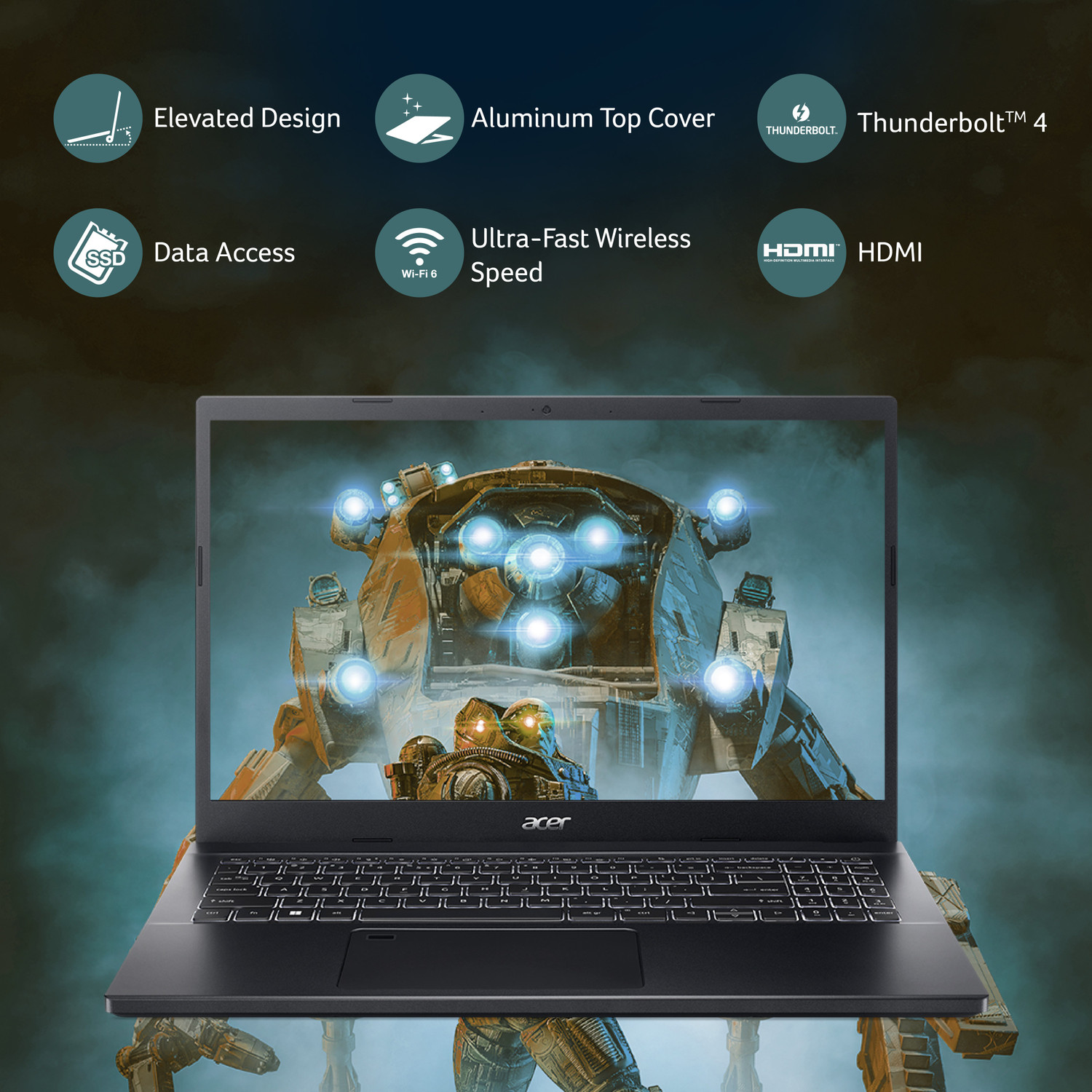 Image of Acer Aspire 7 Intel Core i5 12th Gen 1240P - (16 GB /512 GB SSD /Windows 11 Home /4 GB Graphics /NVIDIA GeForce GTX 1650) A715-5G / A715-51G Gaming Laptop