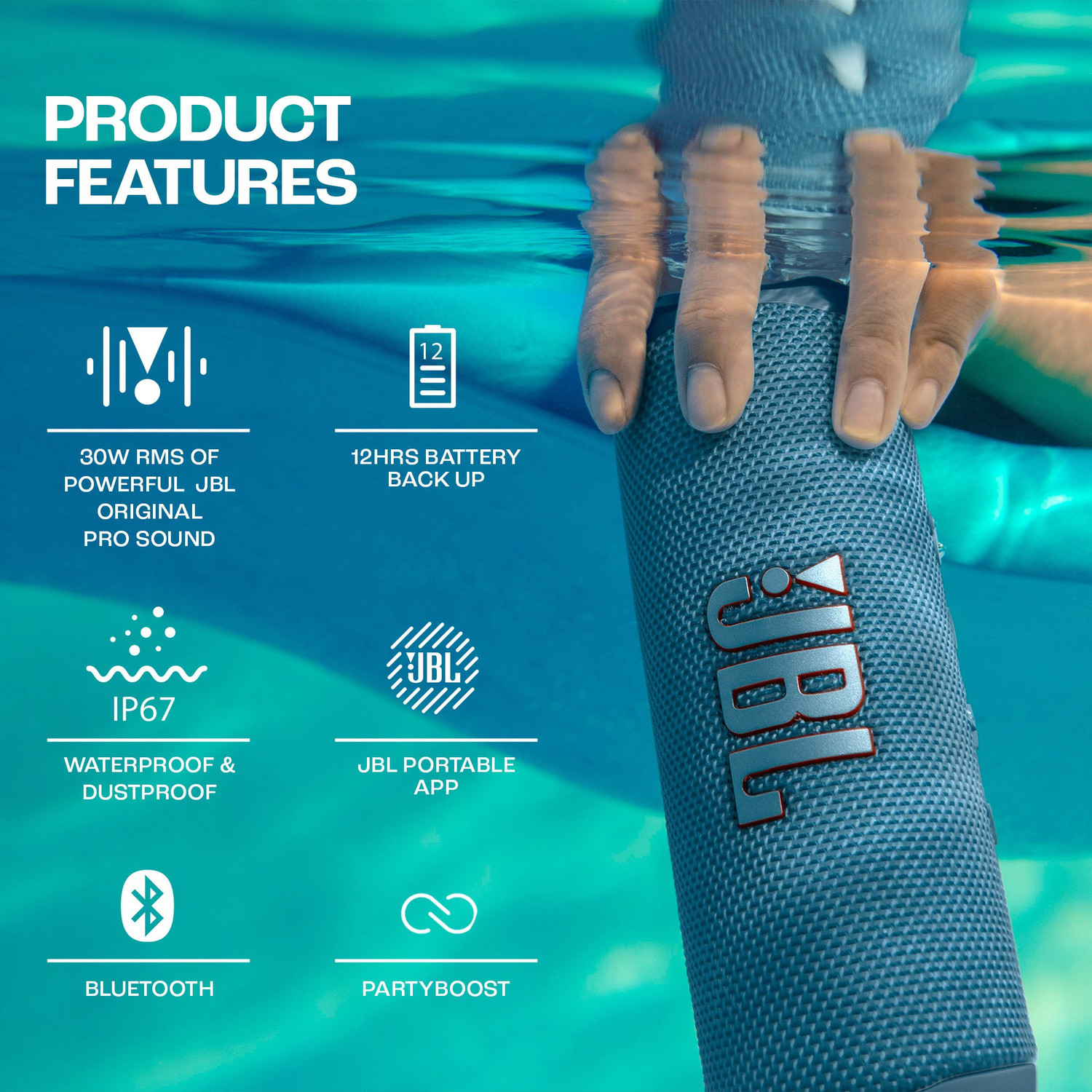 Image of JBL Flip 6 with 12Hr Playtime, 30 W Bluetooth Speaker