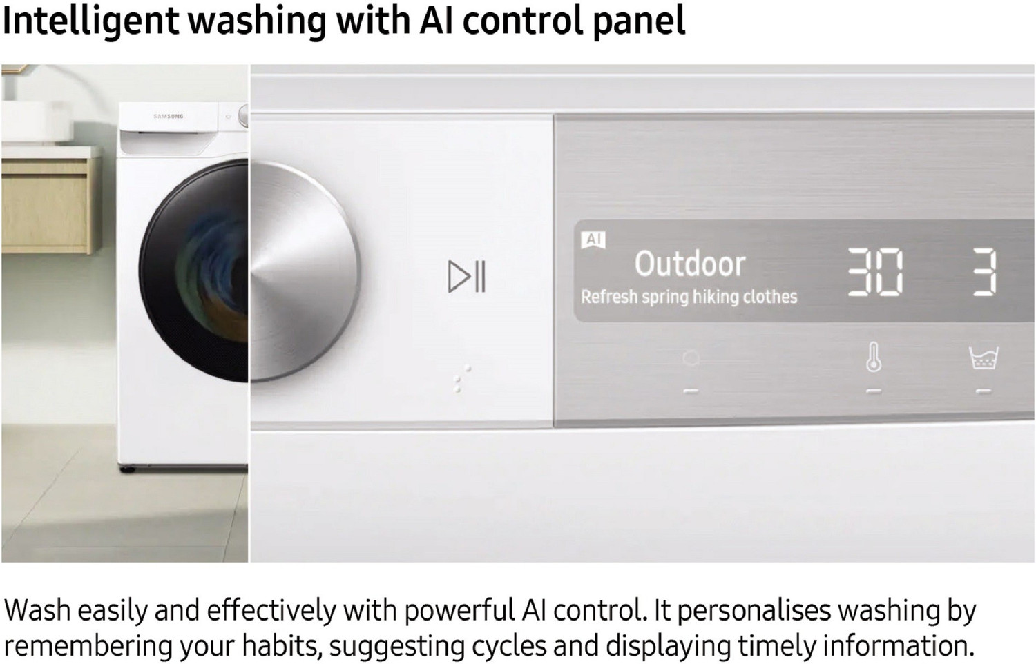 Image of Samsung 7 kg 5 Star, AI Control, Wi-Fi, Digital Inverter Fully Automatic Front Load Washing Machine with In-built Heater Silver