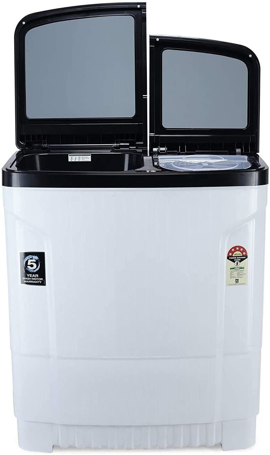 Image of Godrej 8 kg 5 Star with Tri- Roto Scrub Pulsator Washing Machine Semi Automatic Top Load Black, White