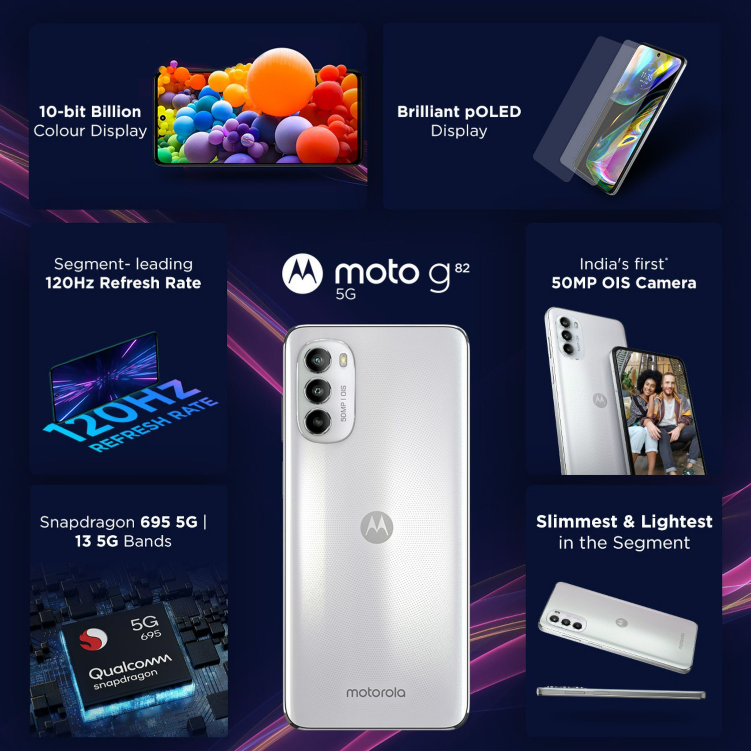 Image of MOTOROLA g82 5G (White Lily, 128 GB)