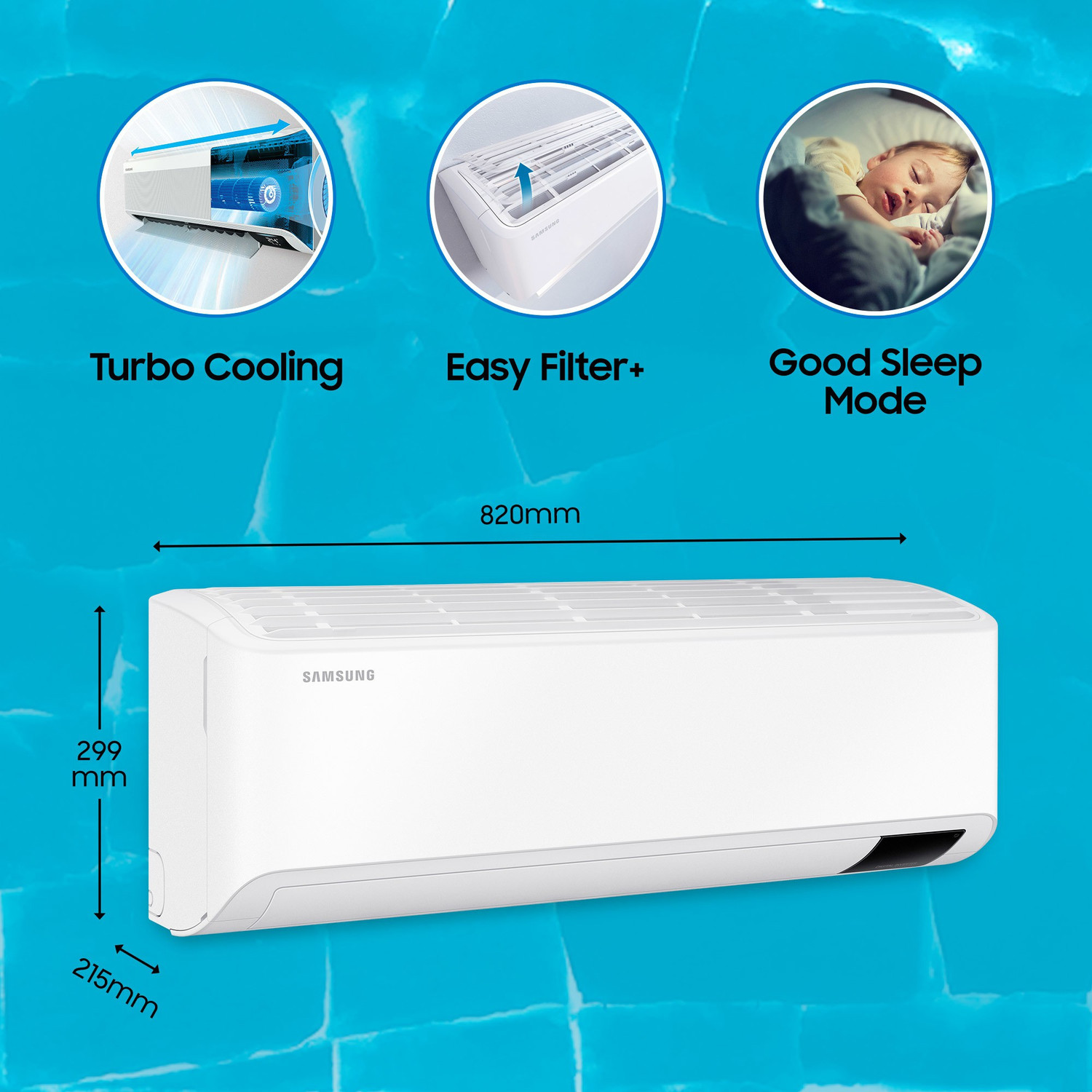 Image of SAMSUNG 1.5 Ton 3 Star Split Inverter AC - White (AR18BY3YBWK /AR18BY3YBWKNNA /AR18BY3YBWKXNA, Copper Condenser)