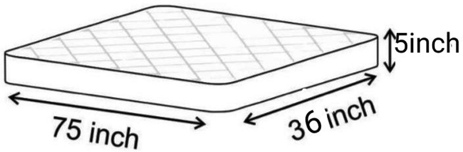 Image of DUROFEEL Dual Plus 5 inch Single High Density (HD) Foam Mattress