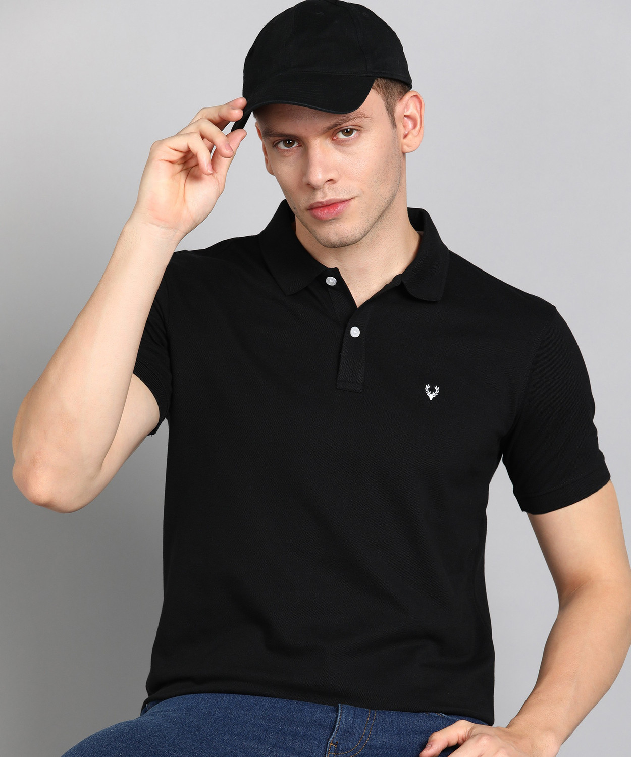 Allen Solly Men’s Solid Black Polo T-Shirt – ₹449