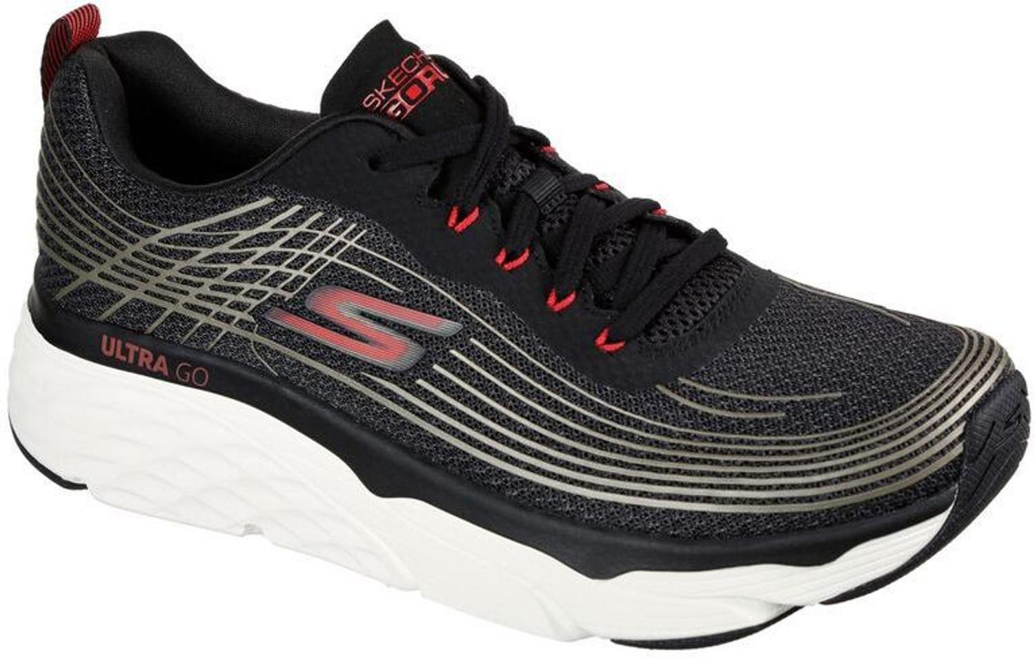 Skechers MAX CUSHIONING ELITE Running Shoes For Men Black