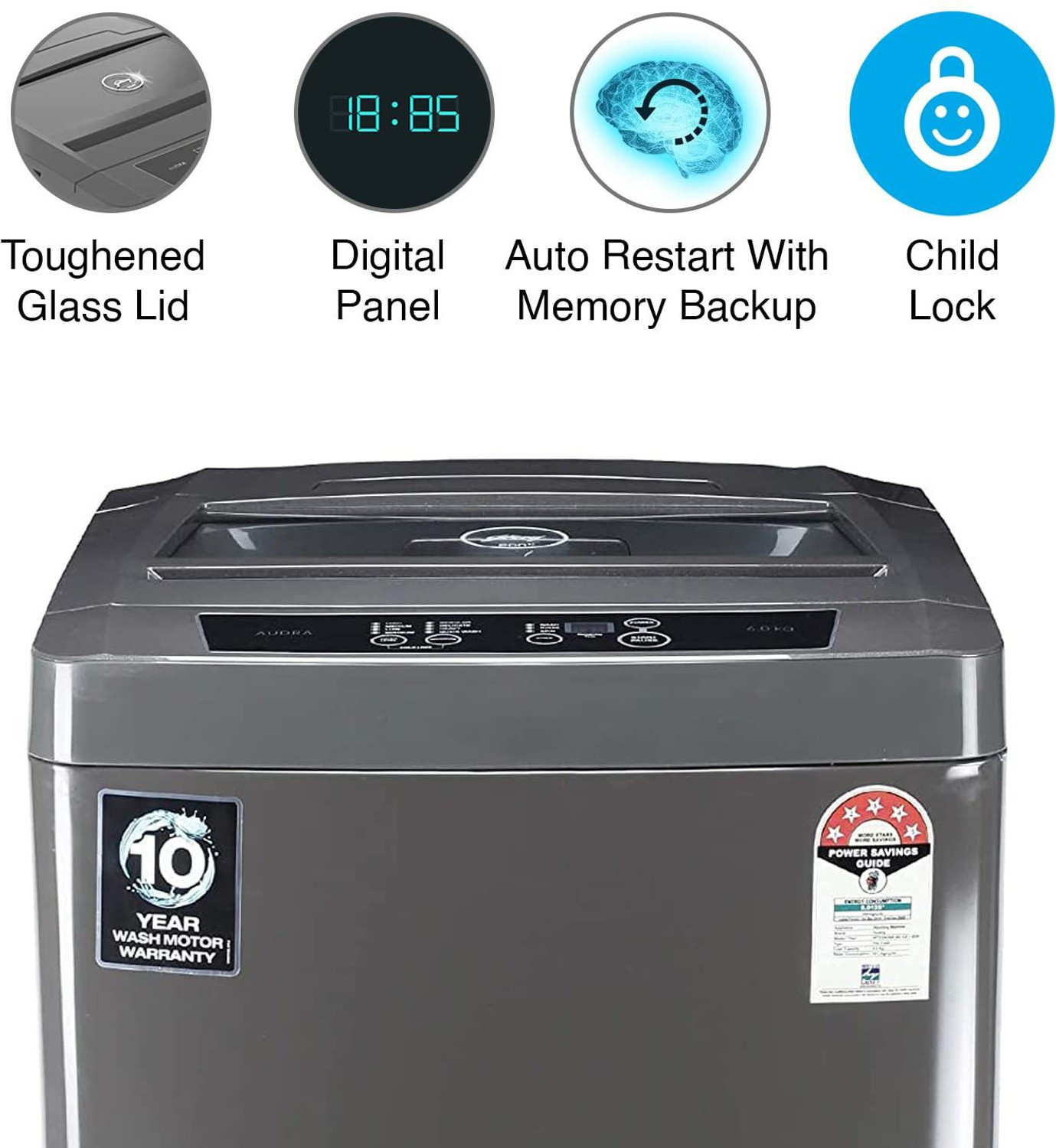 Image of Godrej 7 kg 5 Star with Turbo 6 Pulsator Washing Machine Fully Automatic Top Load Grey