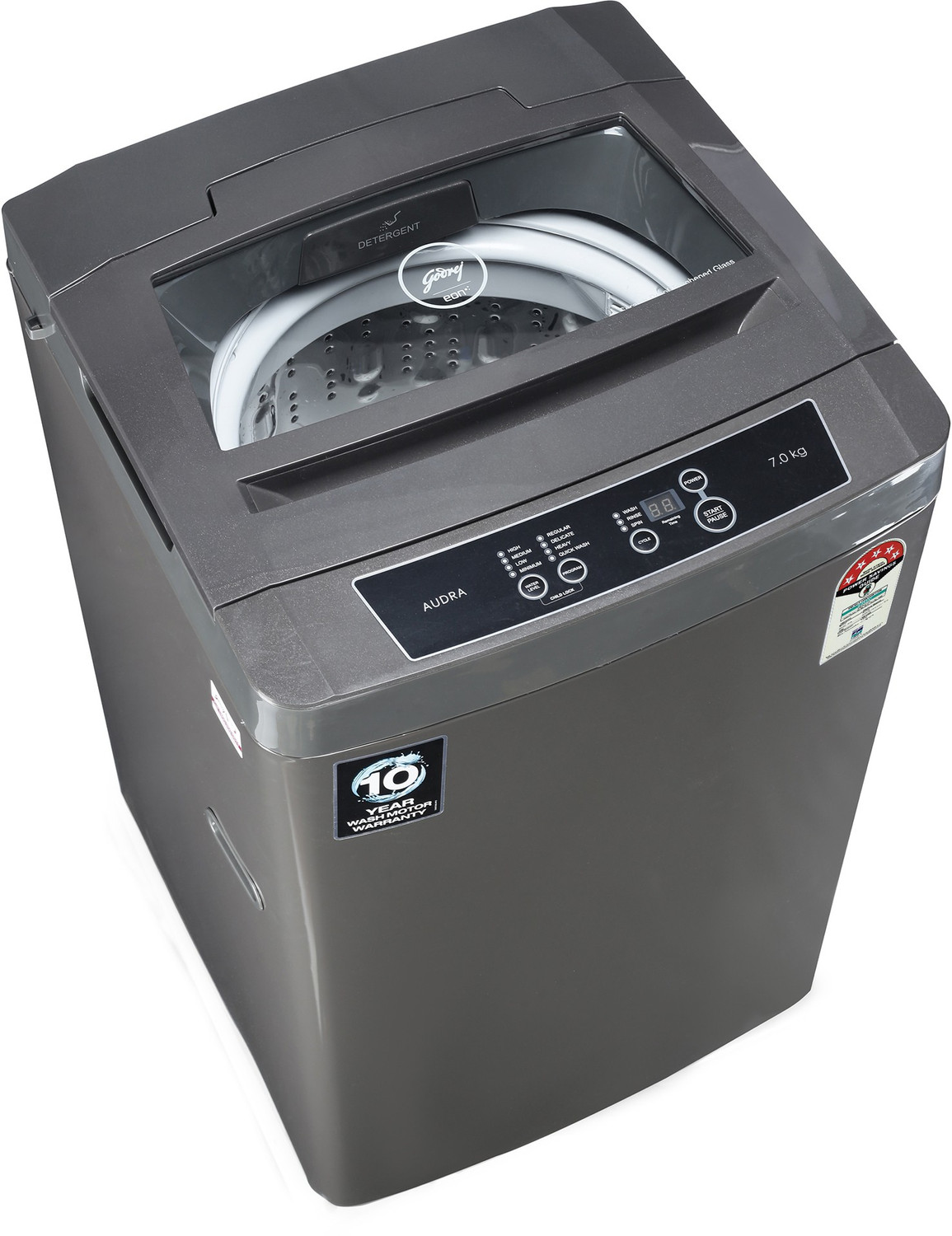 Image of Godrej 7 kg 5 Star with Turbo 6 Pulsator Washing Machine Fully Automatic Top Load Grey