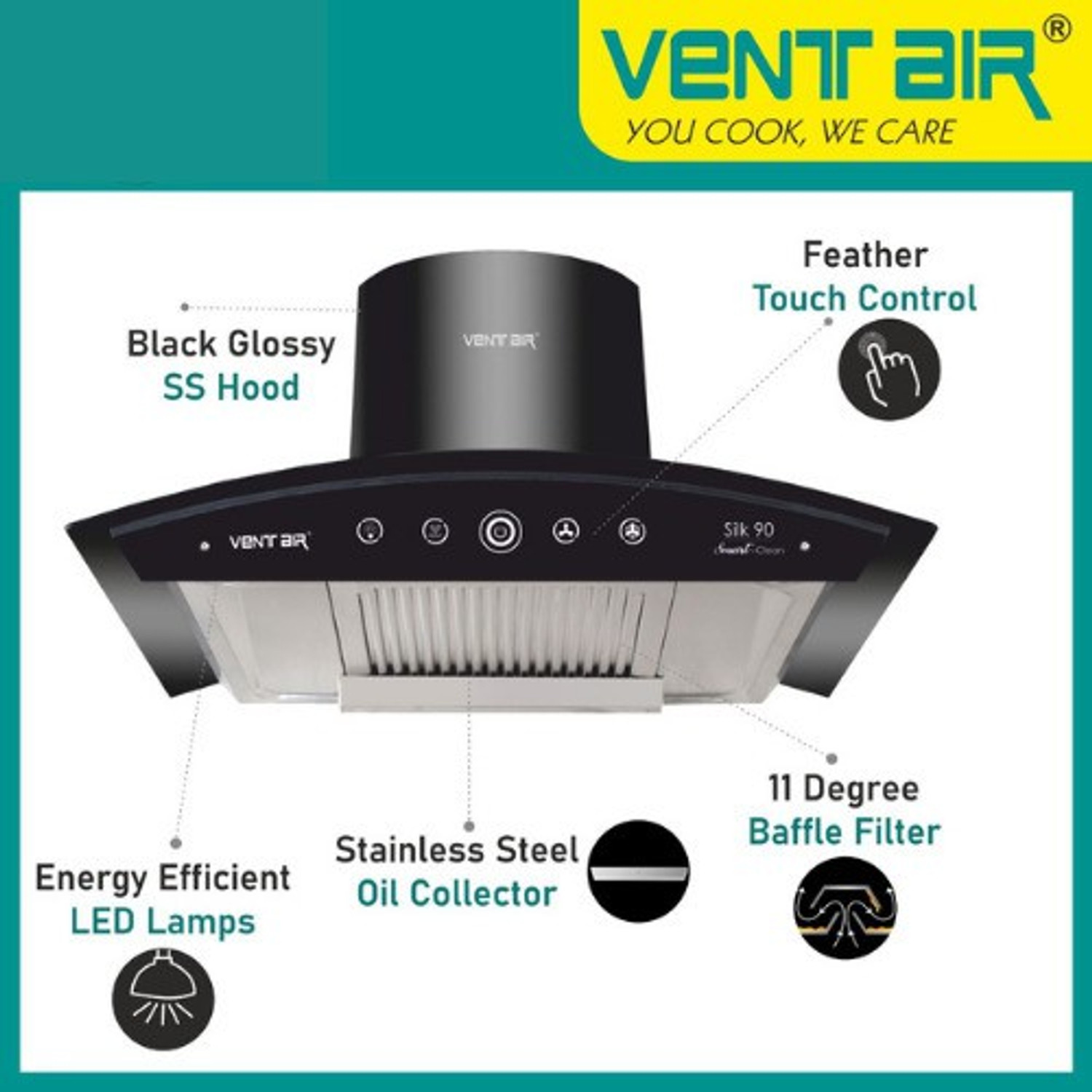 Image of Ventair 90 cm Wall Mounted Chimney