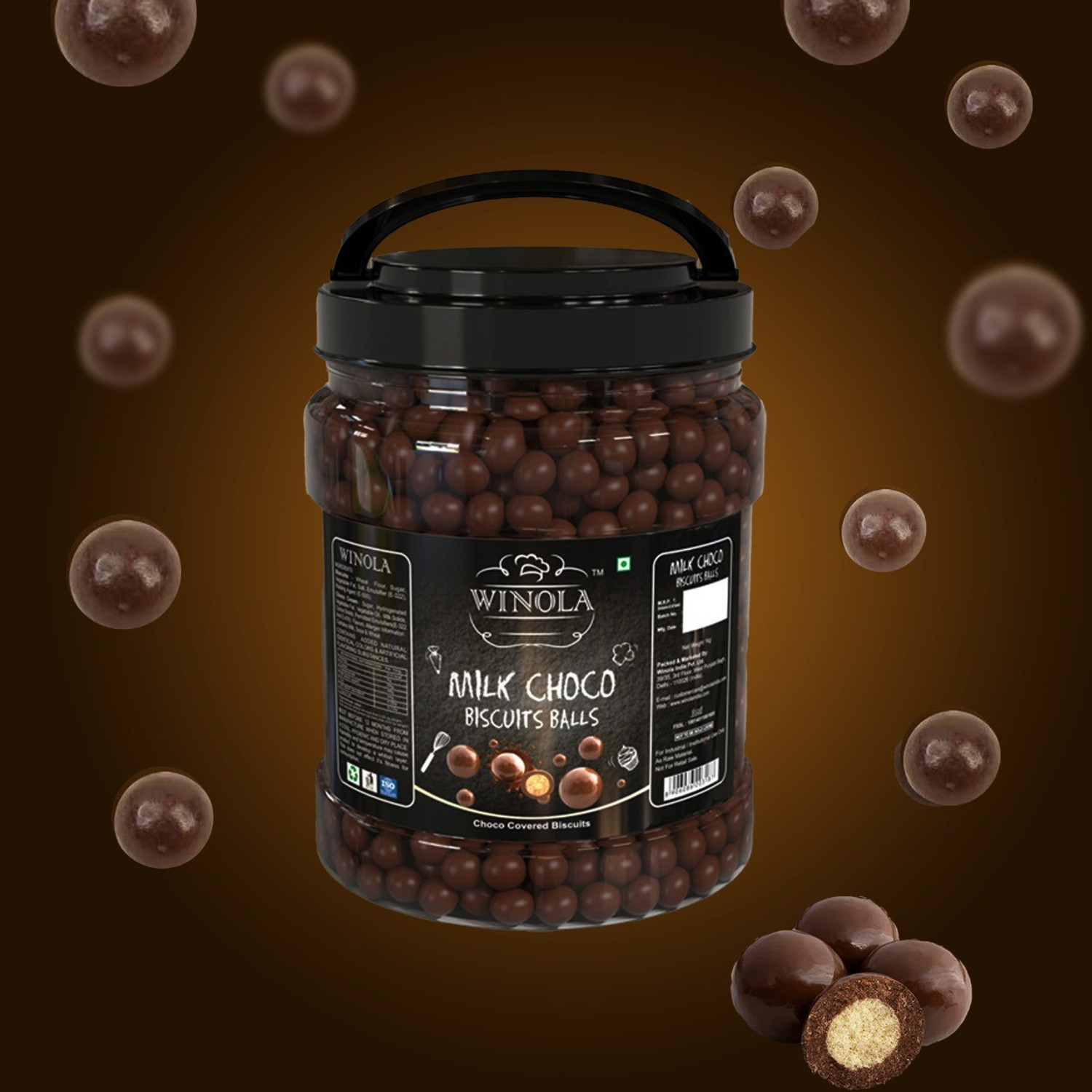 Image of Winola Milk Choco Biscuit Balls- Chocolate Munchies, Chocolate Balls (1 kg) Crackles