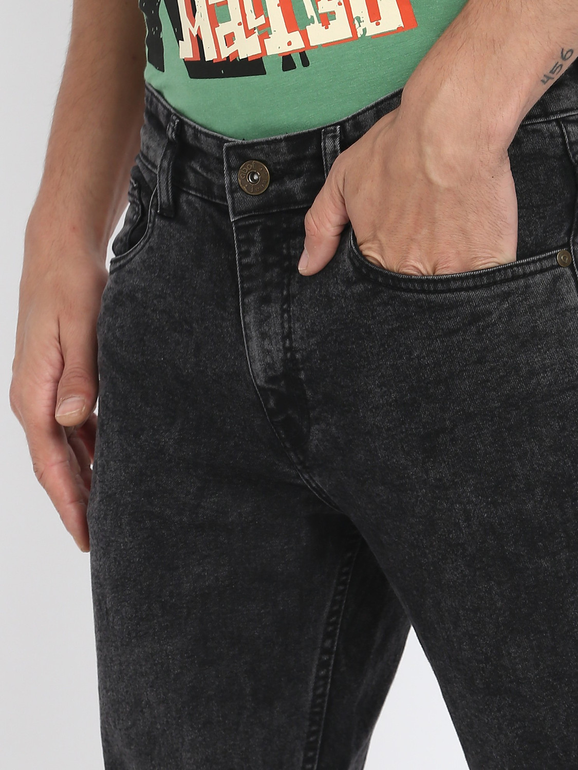 Image of abof by Aditya Birla Slim Men Grey Jeans