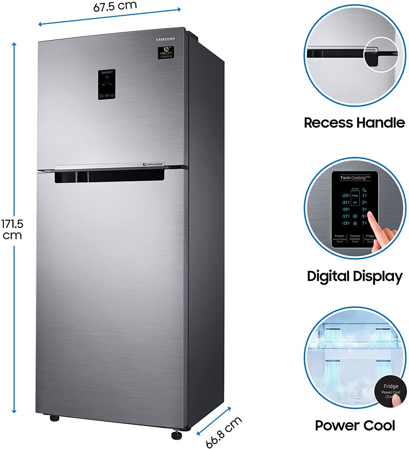 Image of Samsung 415 L Frost Free Double Door 3 Star Convertible Refrigerator