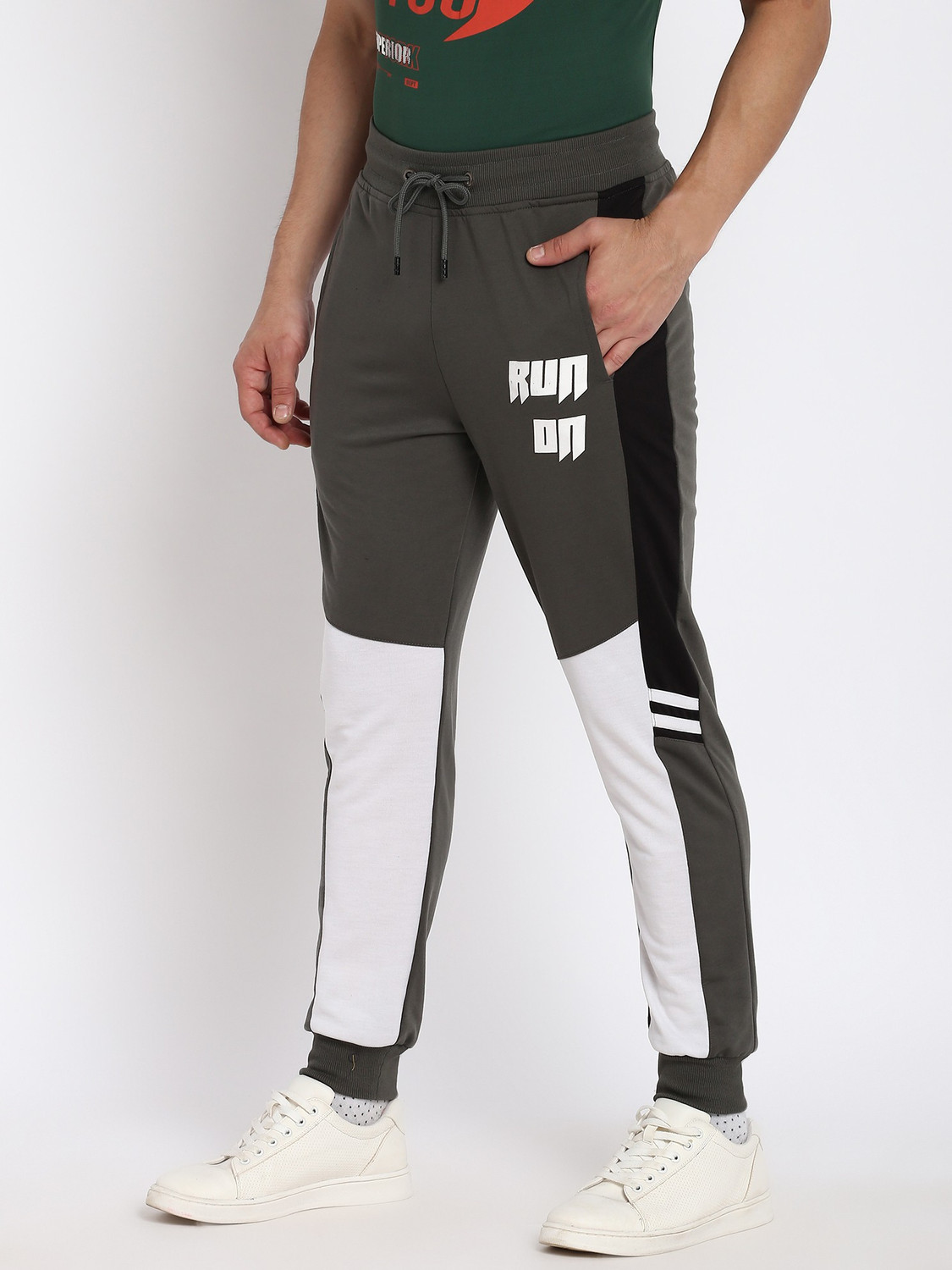 Image of abof by Aditya Birla Solid Men Multicolor Track Pants