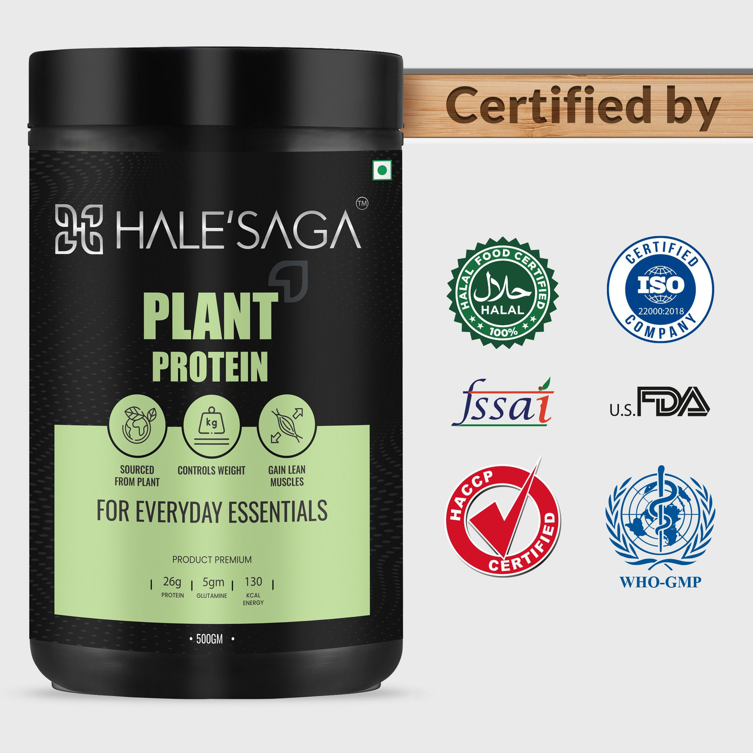 Image of Halesaga Plant Protein Powder 2KG, 100% Pure Vegan Plant Based Protein for Body Building Plant-Based Protein