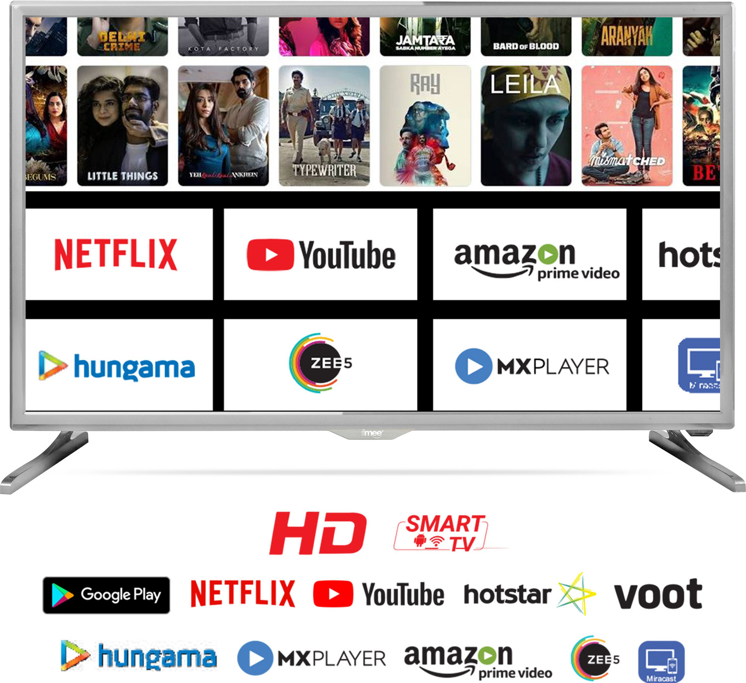 Image of iMEE Premium 102 cm (40 inch) HD Ready LED Smart Android TV with SRS Surround Sound (BEE 5 Star) (PREMIUM-40S-Champagne)