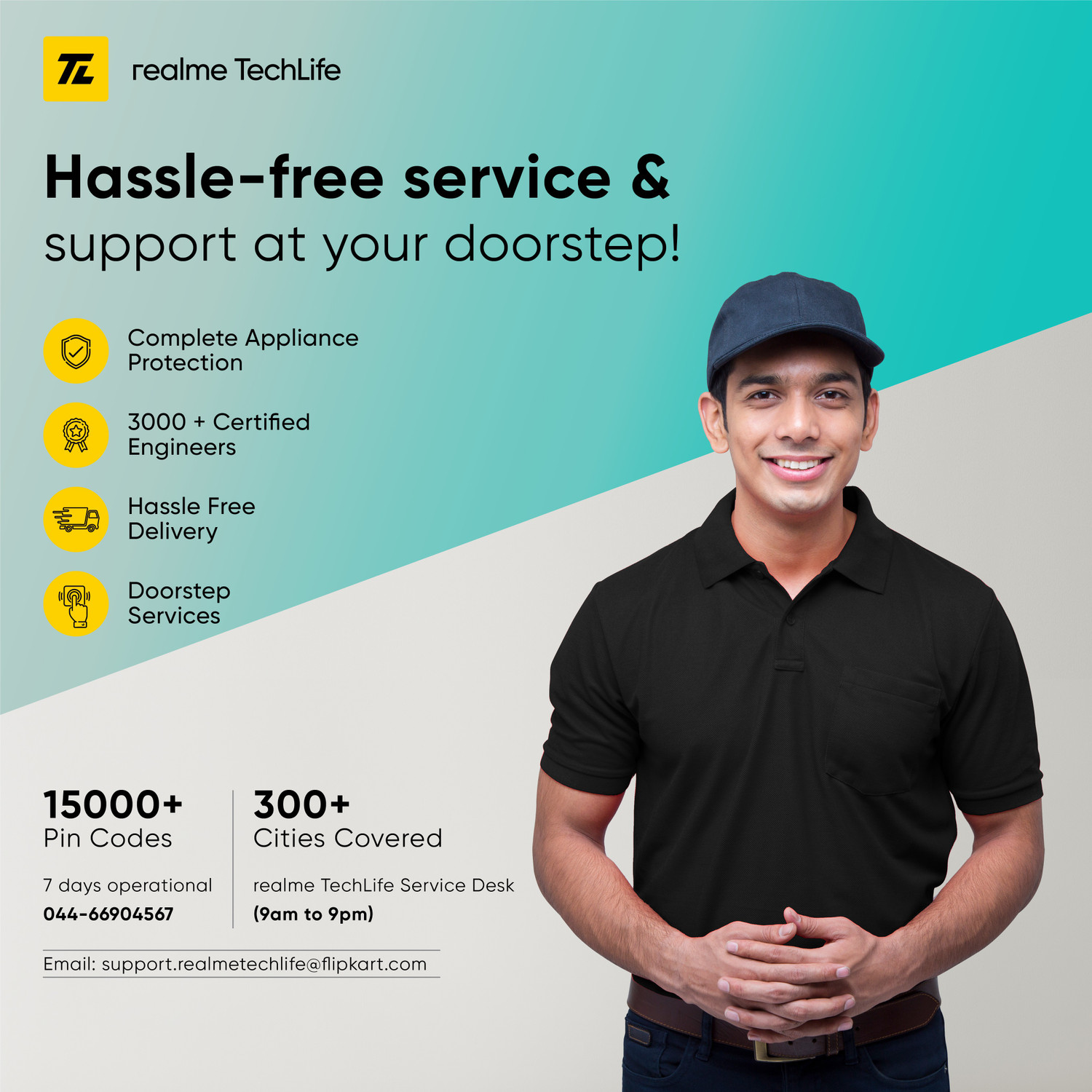 Image of realme TechLife 7 kg 5 Star rating Semi Automatic Top Load Washing Machine White, Black