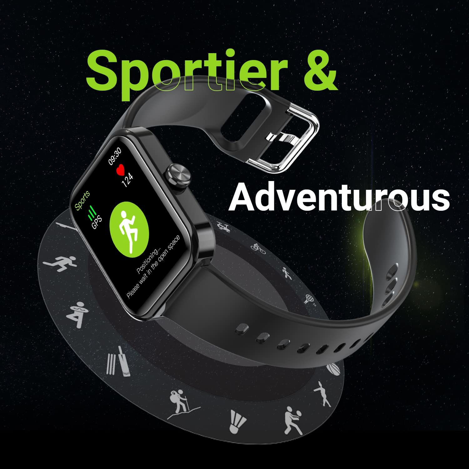 Image of CrossBeats Ignite ATLAS In-Built GPS, 1.7 inch 3D Curved HD Display, BT Calling, Smartwatch