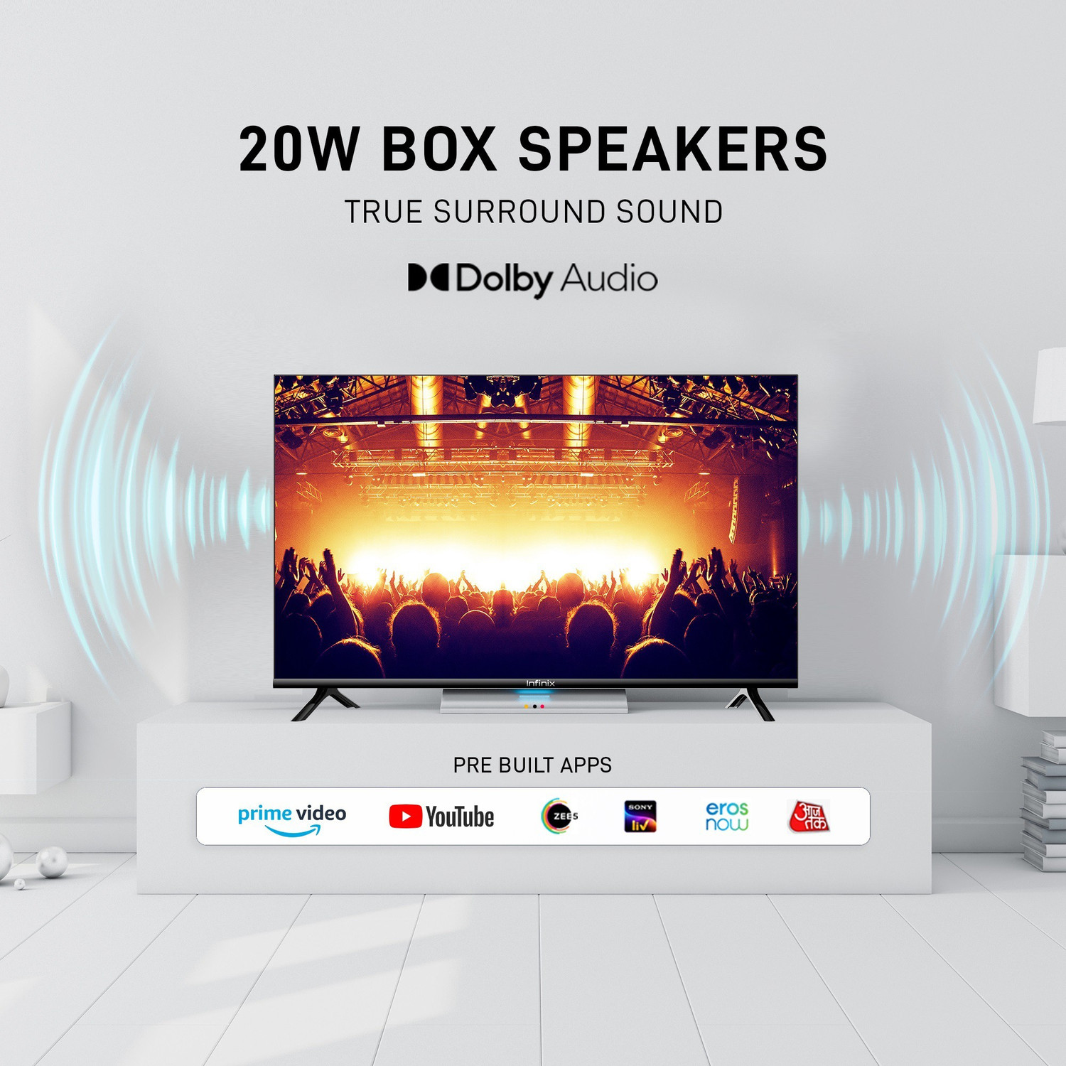 Image of Infinix Y1 80 cm (32 inch) HD Ready LED Smart Linux TV with YouTube & Pre-loaded Apps, Wifi Enabled, Miracast, Web Browser