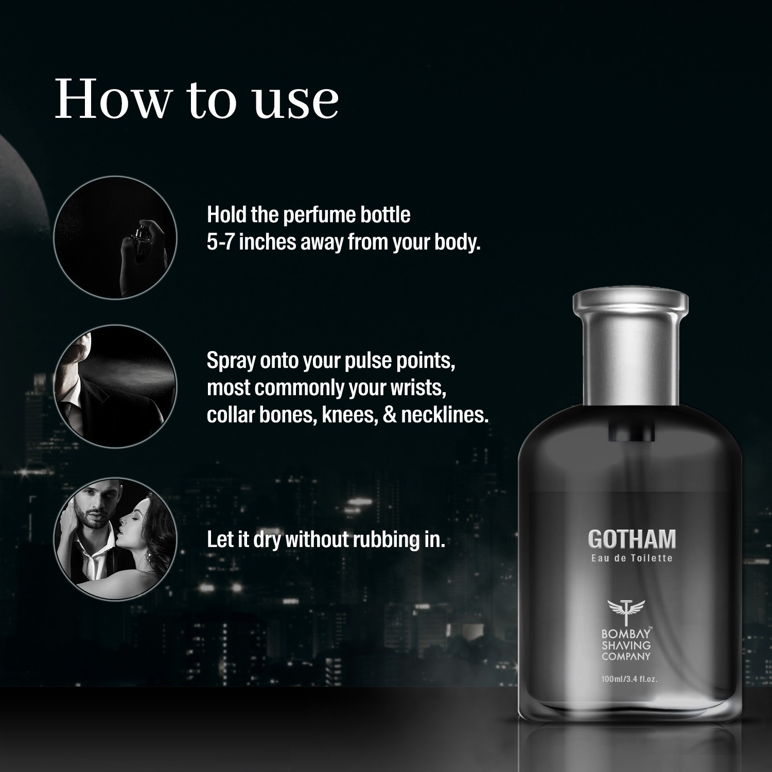 Image of BOMBAY SHAVING COMPANY Gotham Perfume For Men | Premium Long Lasting Fragrance Eau de Toilette - 100 ml