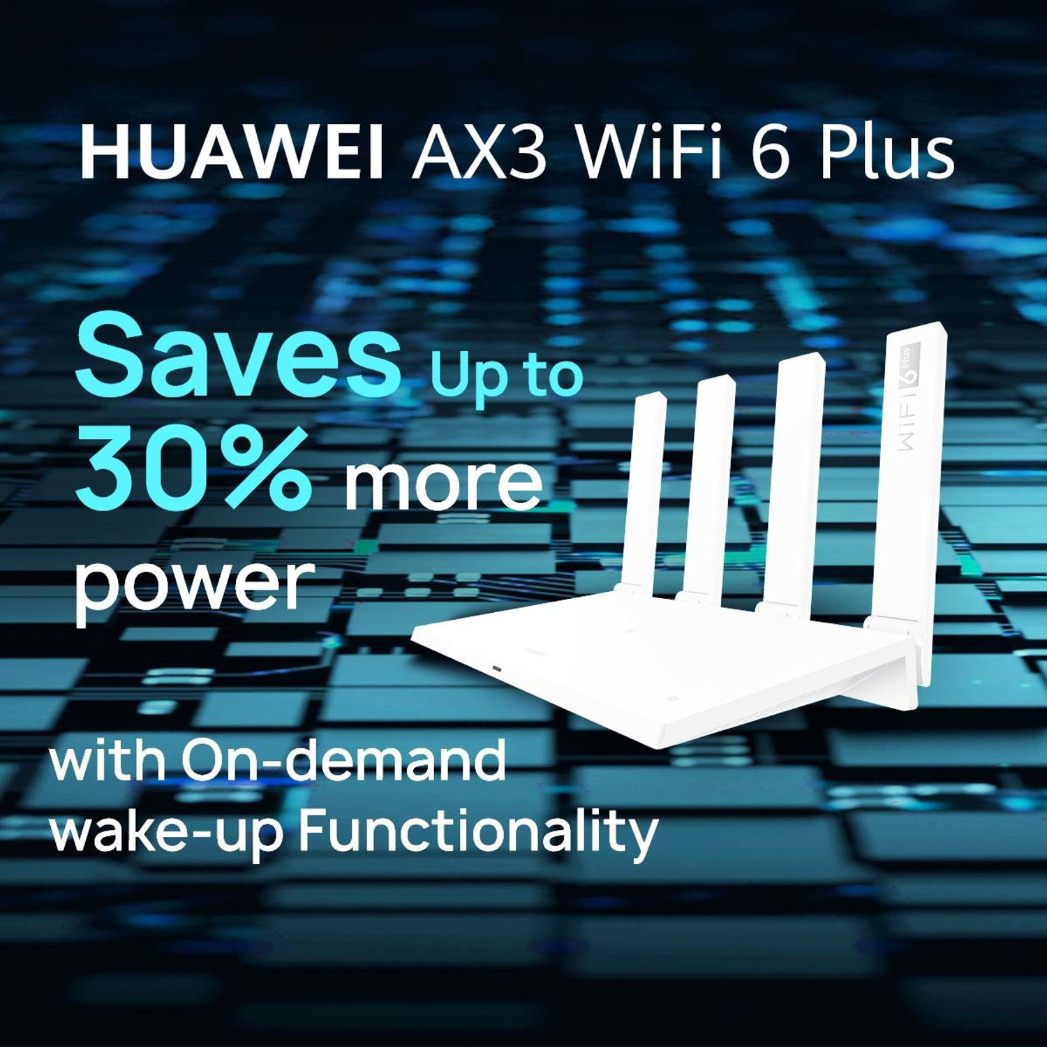 Image of Huawei AX3 WS7100 Wi-Fi 6 Router 2.4 GHz, 5 GHz 3000 Mbps Wifi Speed Dual Band Internal & External Antenna ADSL (Telephone), Ethernet (Cable Broadband)