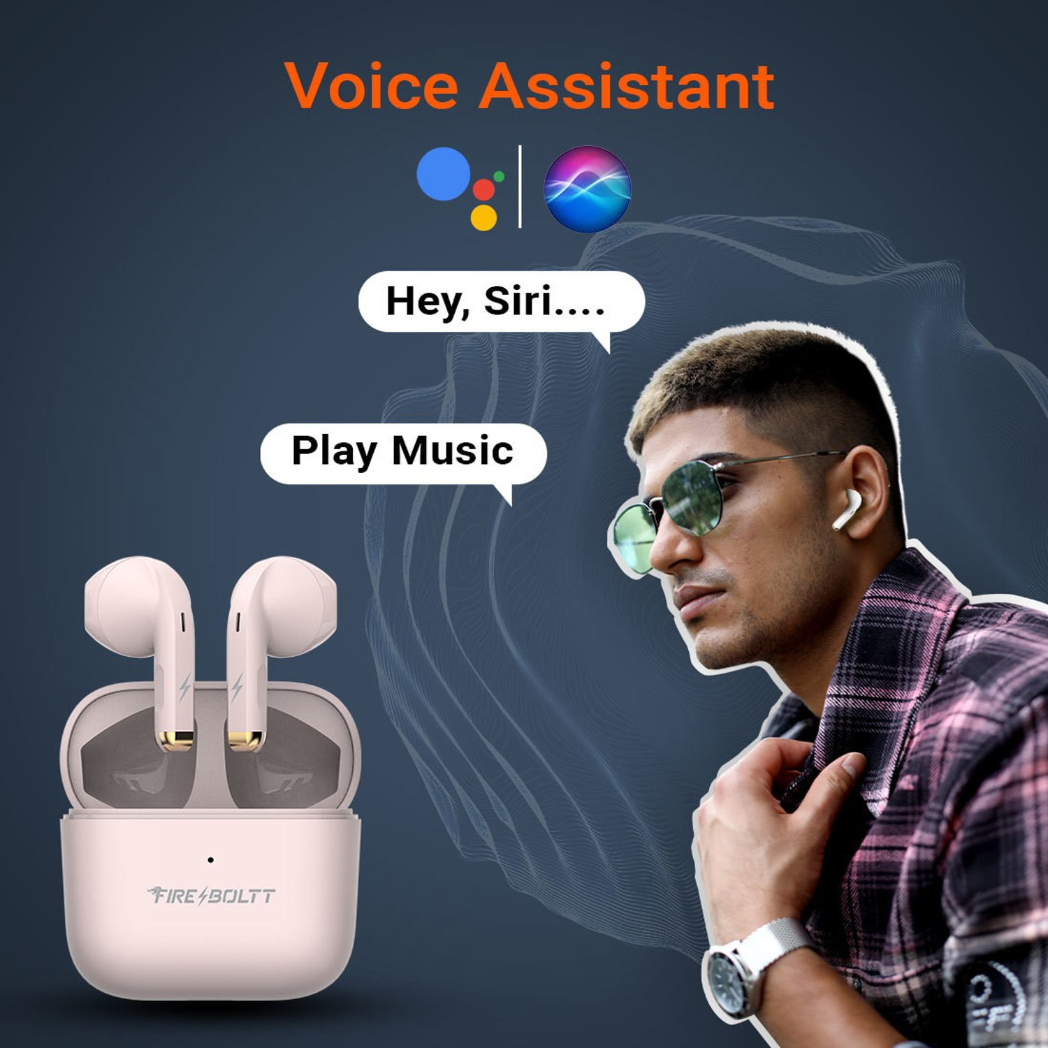 Image of Fire-Boltt Fire Pods Ninja G201 Earbuds TWS IWP HD Calls, Quick Charge 24hrs playback Bluetooth