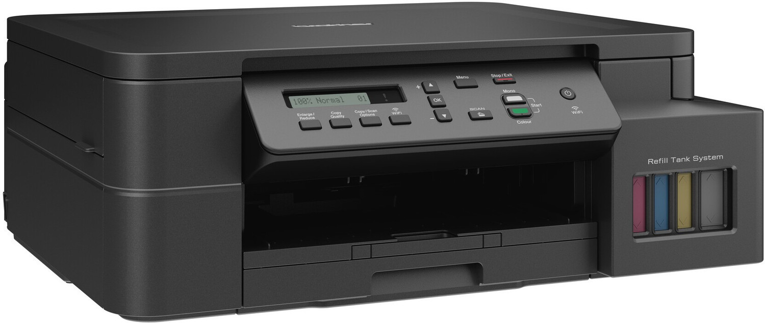 Image of brother DCP-T525W All-in-One Refill Multi-function WiFi Color Ink Tank Printer (Borderless Printing) ideal for Home & Office Usage with 1 Additional Black Ink Bottle