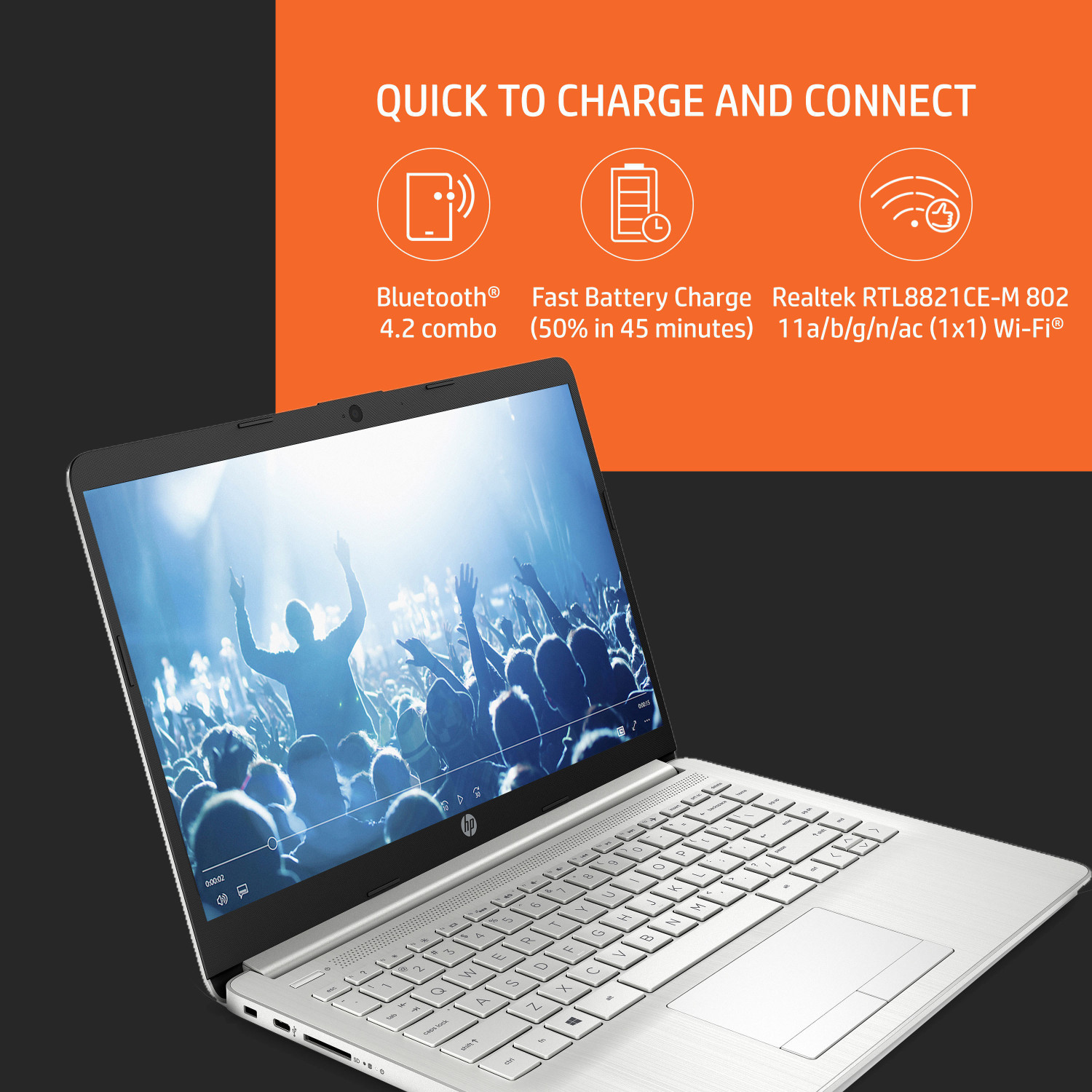 Image of HP 14s AMD Ryzen 5 Quad Core 5500U - (16 GB /512 GB SSD /Windows 11 Home) fy1003AU Thin and Light Laptop