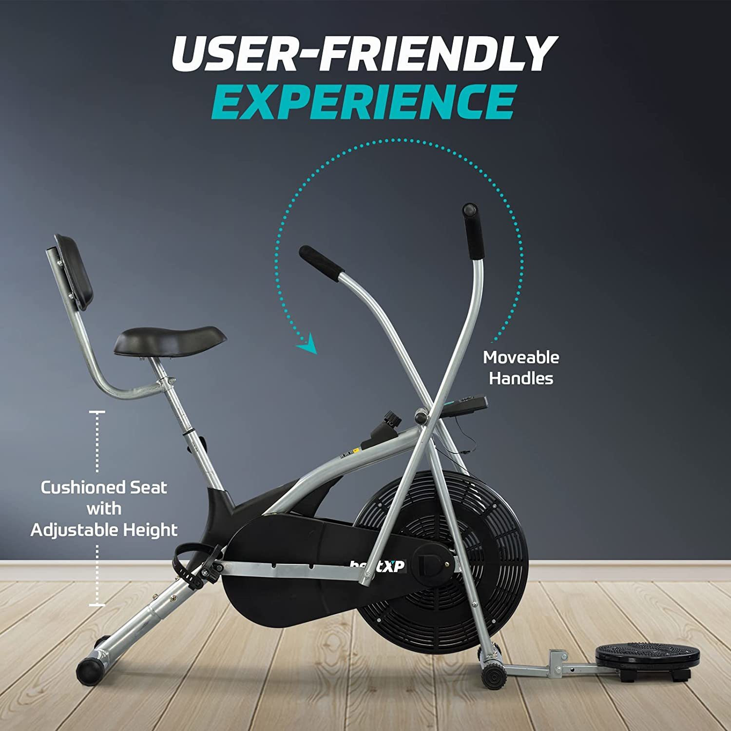 Image of beatXP 4CM Air Cycle for Home|Moving Handles & Back Support|Tummy Twister Indoor Cycles Exercise Bike