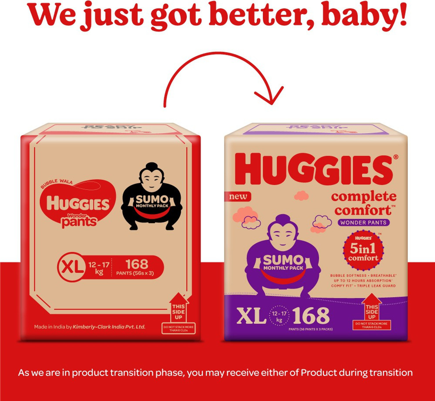 Image of Huggies Complete Comfort Wonder Pants, India's Fastest Absorbing Diaper | - XL