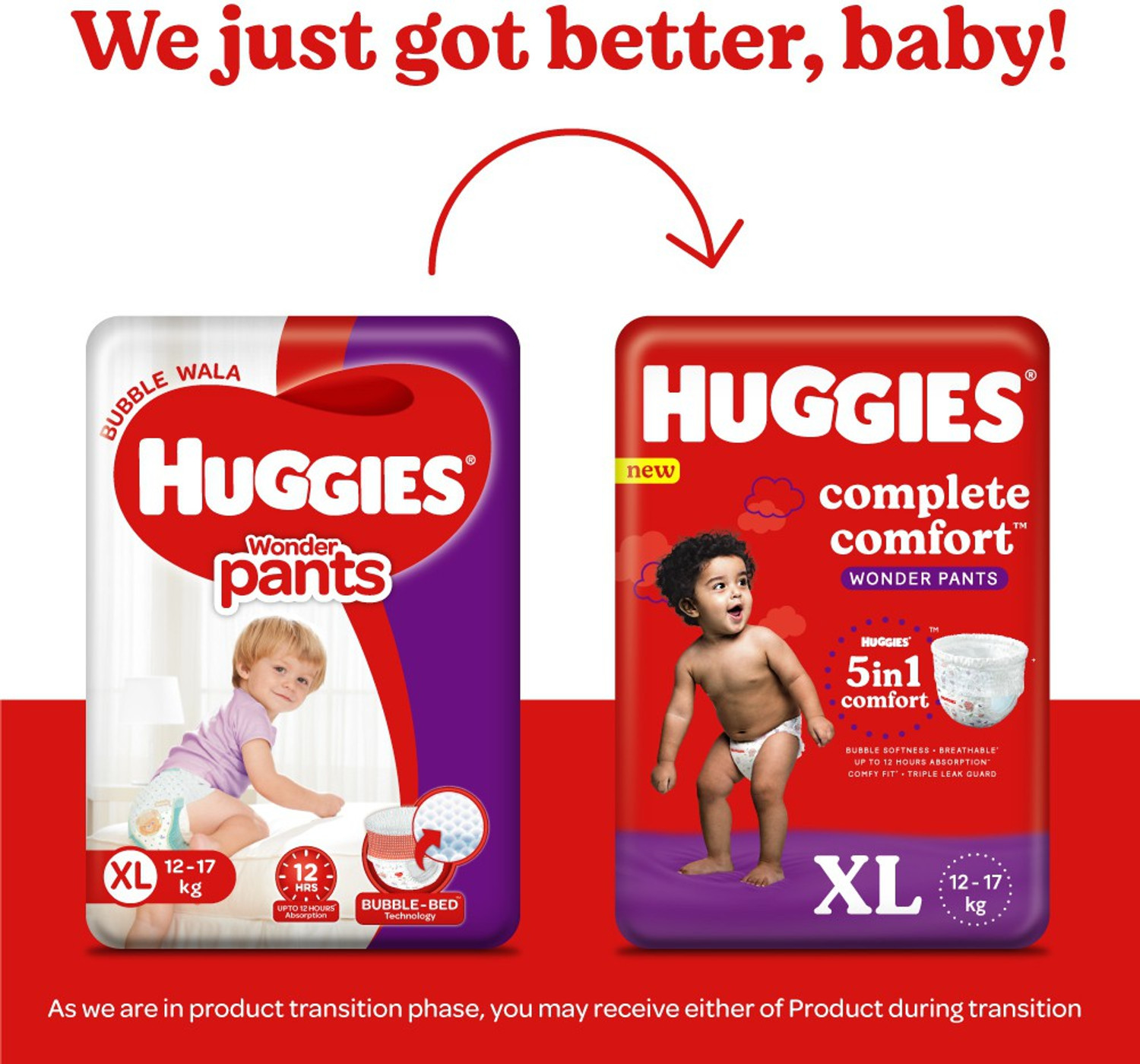Image of Huggies Complete Comfort Wonder Pants, India's Fastest Absorbing Diaper | - XL