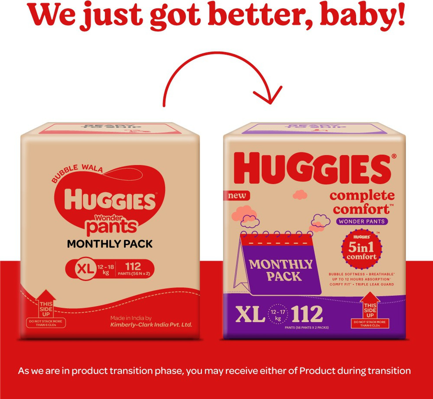 Image of Huggies Complete Comfort Wonder Pants, India's Fastest Absorbing Diaper | - XL