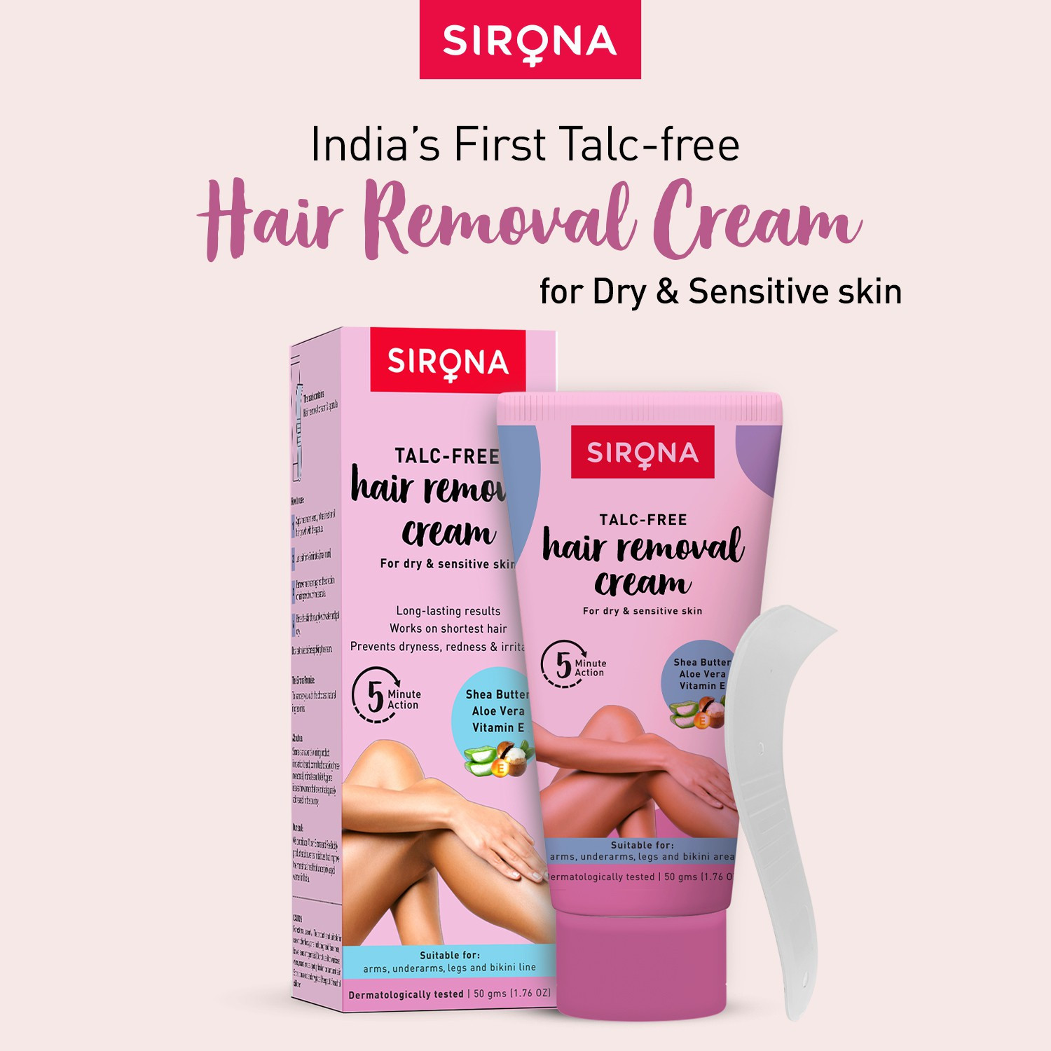 Image of SIRONA Talc-Free Bikini Line Hair Removal Cream for Women, Dry & Sensitive Skin Cream