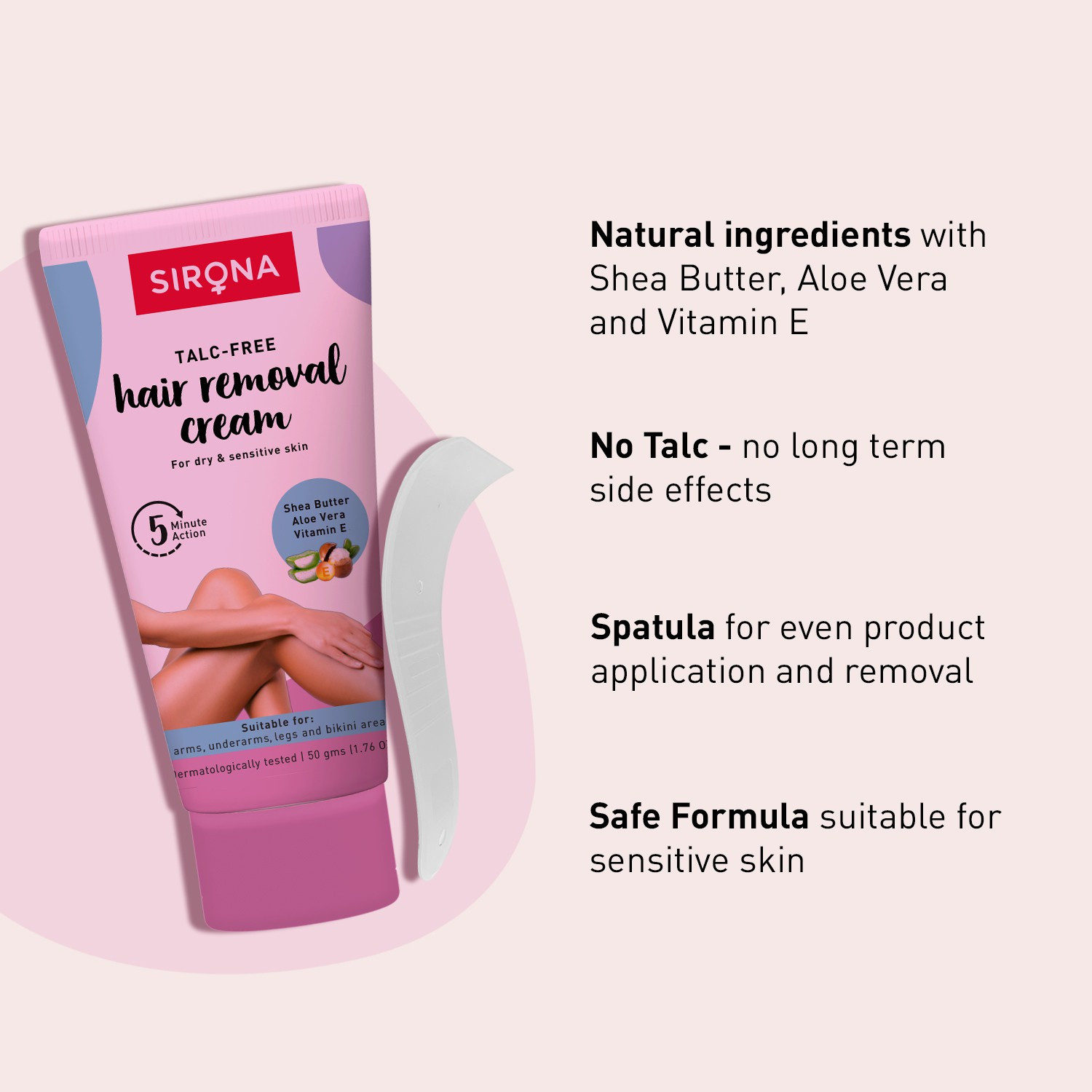 Image of SIRONA Talc-Free Bikini Line Hair Removal Cream for Women, Dry & Sensitive Skin Cream