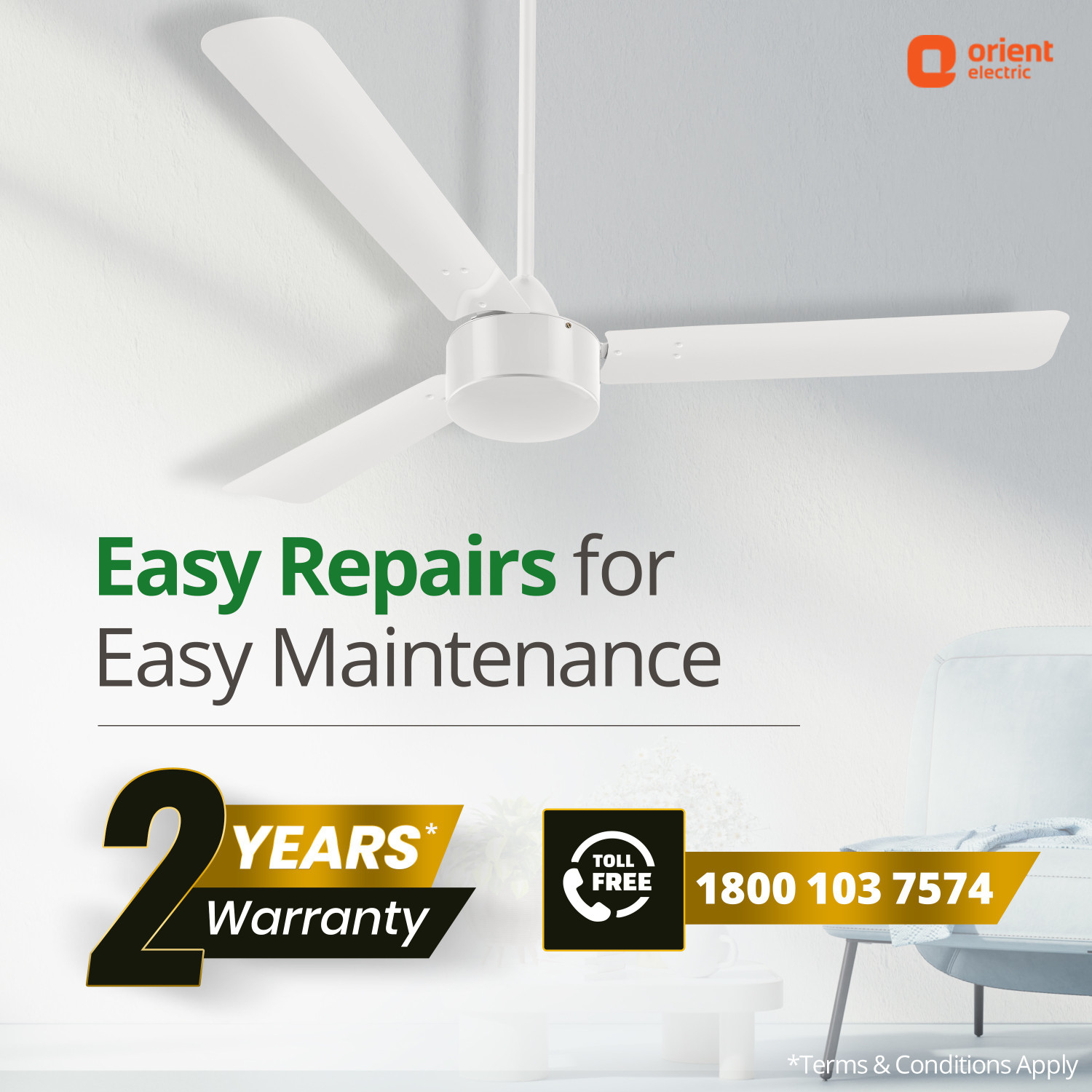 Image of Orient Electric Ujala pro Free Installation with 1 Year Warranty BLDC Motor 1200 mm Ceiling Fan