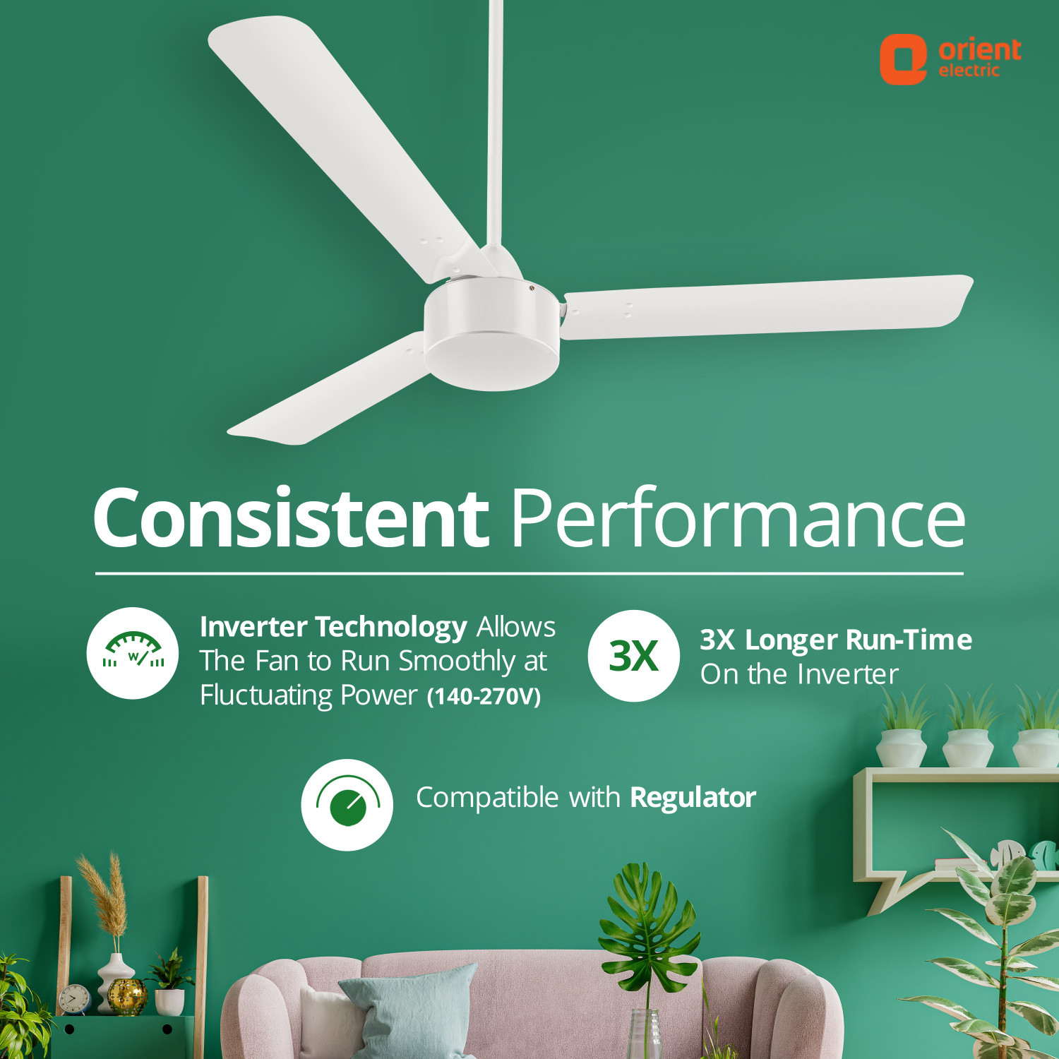 Image of Orient Electric Ujala pro Free Installation with 1 Year Warranty BLDC Motor 1200 mm Ceiling Fan