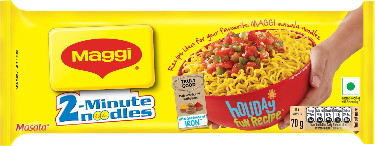 Image of Maggi 2-Minute Favourite Masala Taste, Made With Choicest Quality Spices Instant Noodles Vegetarian